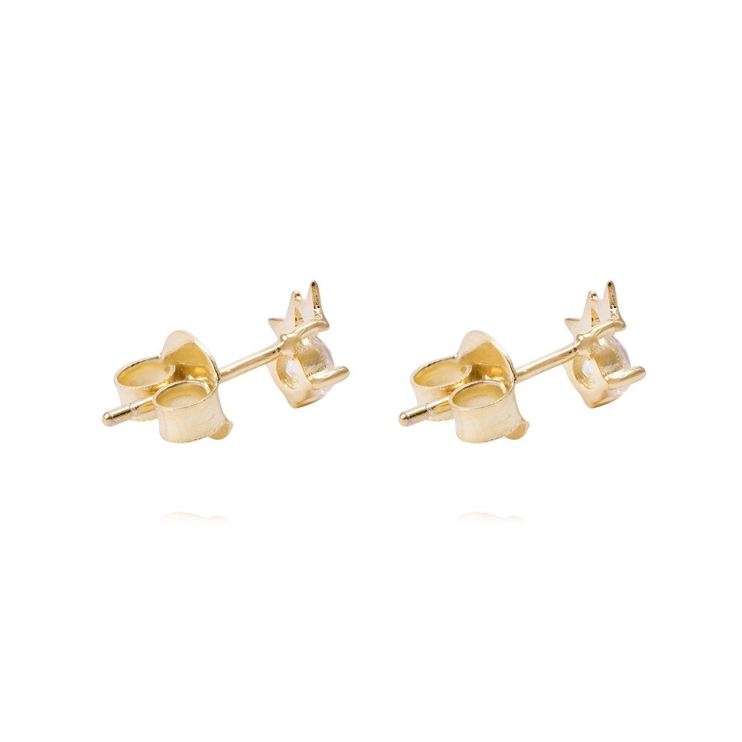 Aros Revestidos en Oro 18kt Estrellas con Circonita-2