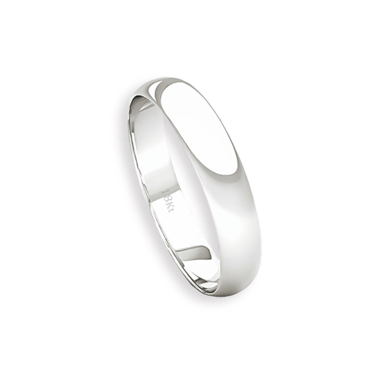 Argolla Matrimonio de Oro Blanco 18kt Inglés Rodas de 3,5mm-2