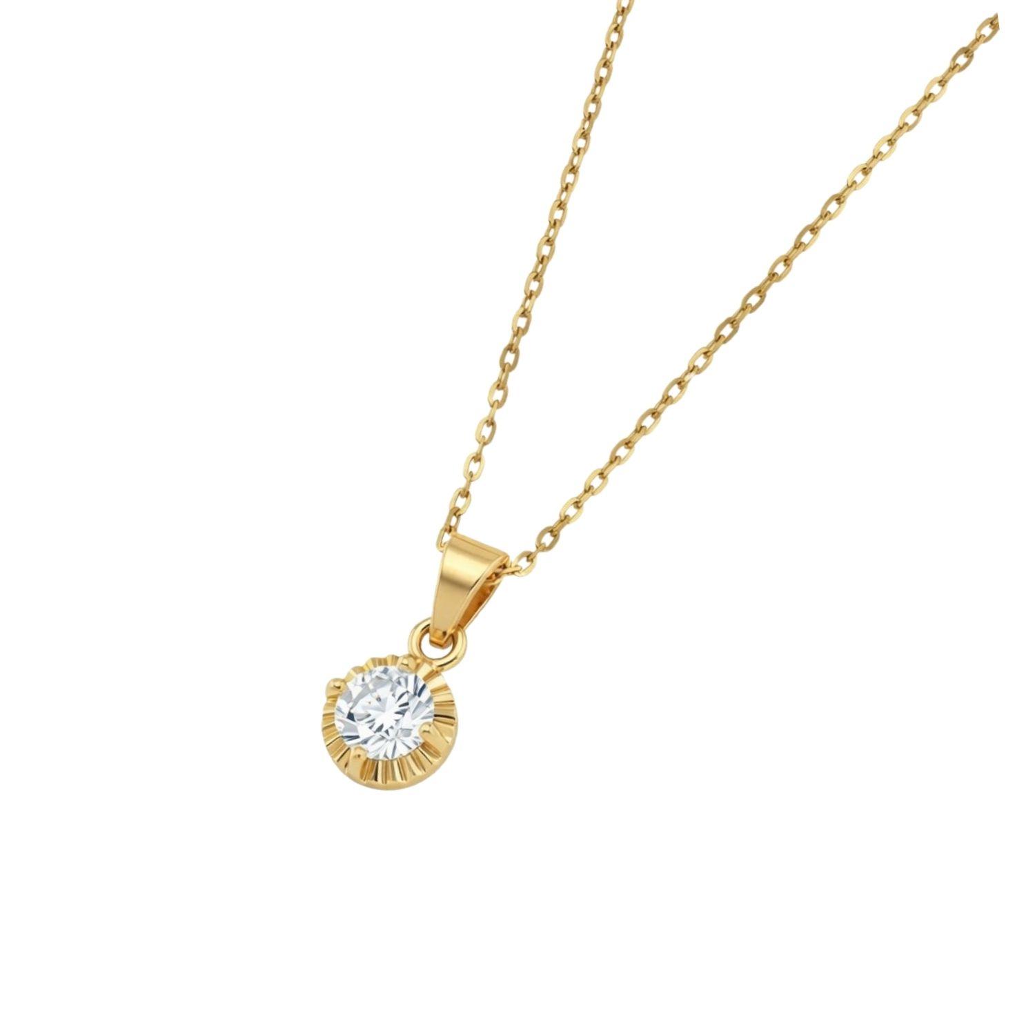 Colgante Oro Miel 18kt Sol con Garras de Circon 4mm-1