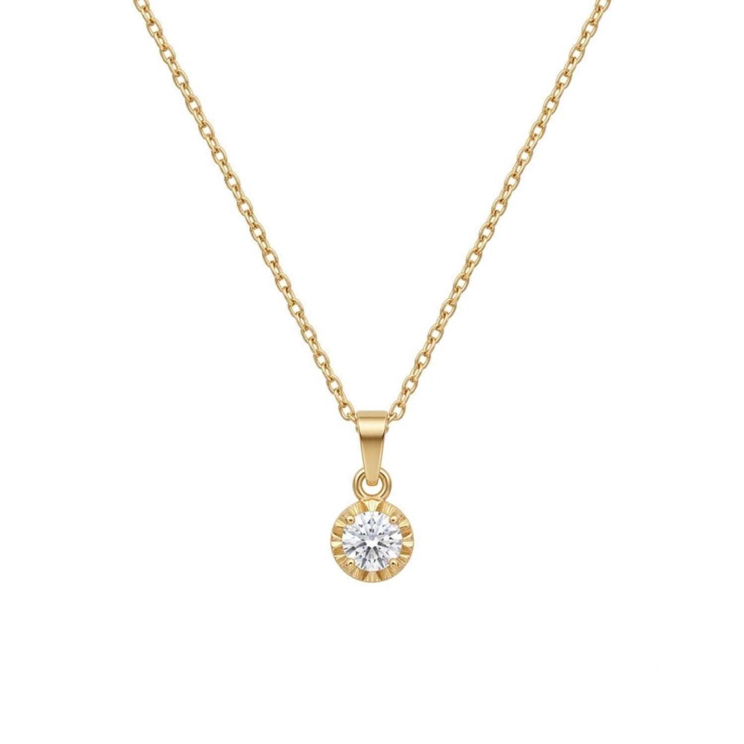 Colgante Oro Miel 18kt Sol con Garras de Circon 4mm-2