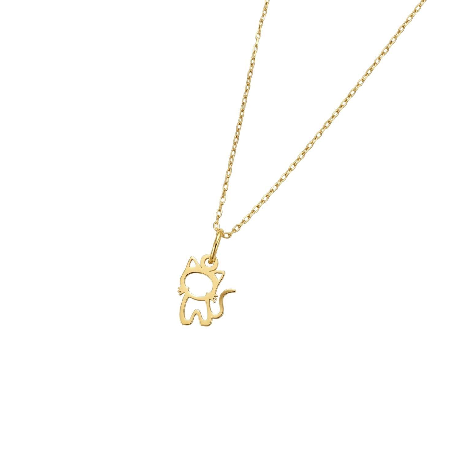Colgante de Oro Miel 18kt Gatito Grande-1
