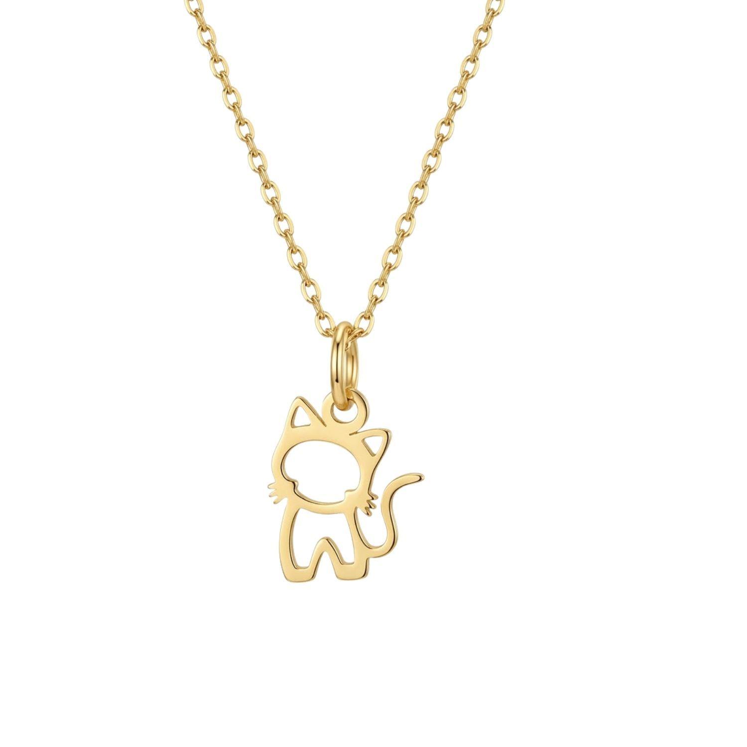 Colgante de Oro Miel 18kt Gatito Grande-2