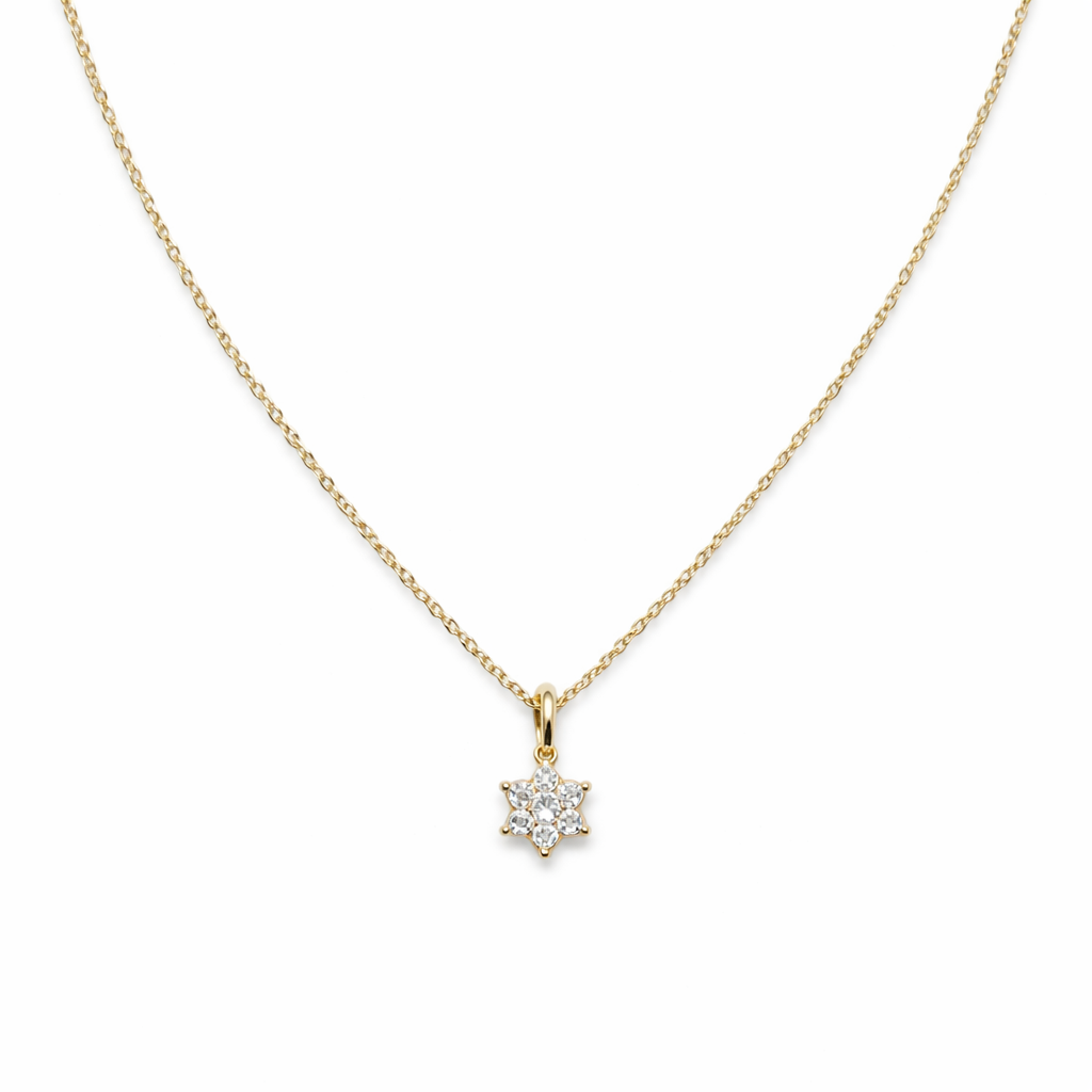 Colgante Oro Amarillo 18kt Flor Circonita-2