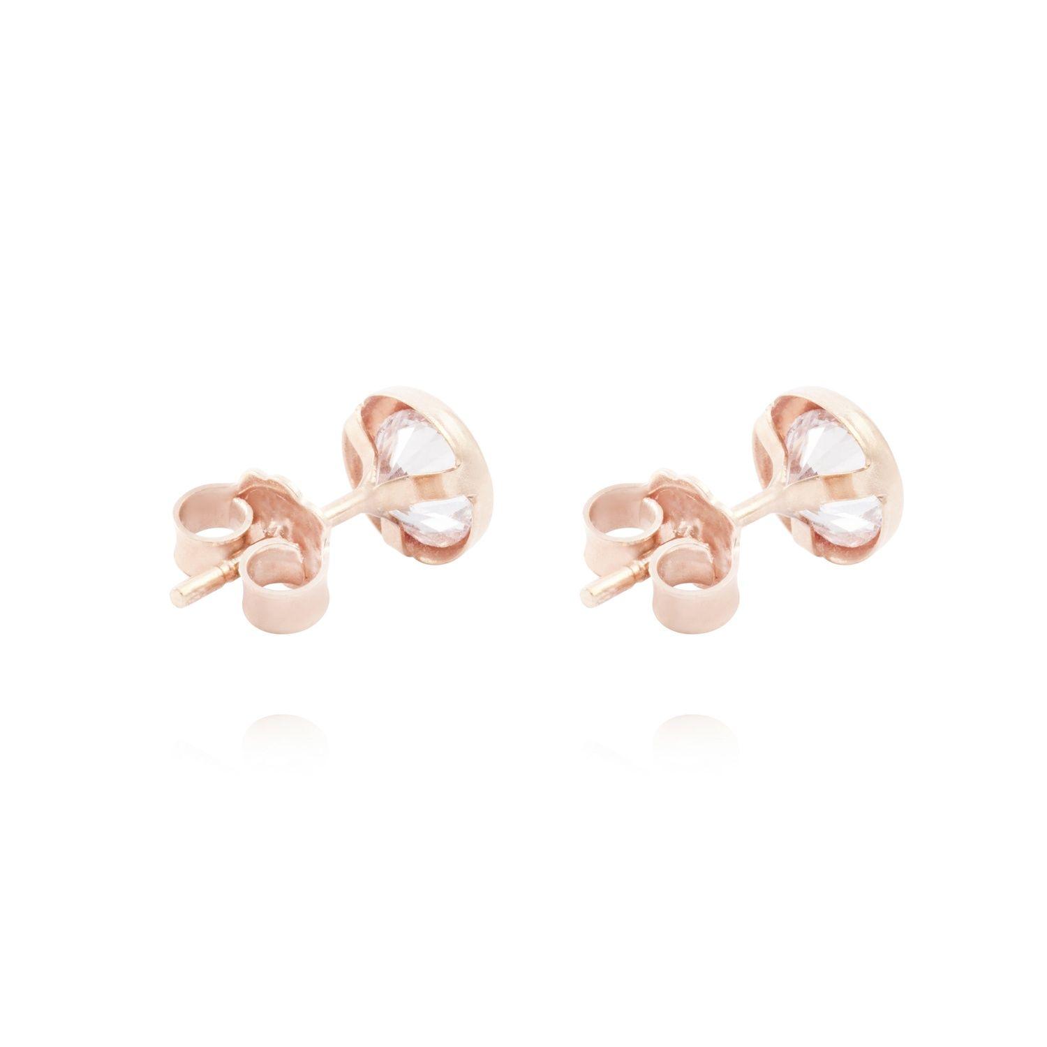 Aros Oro Miel 18kt  Circón 3mm-2