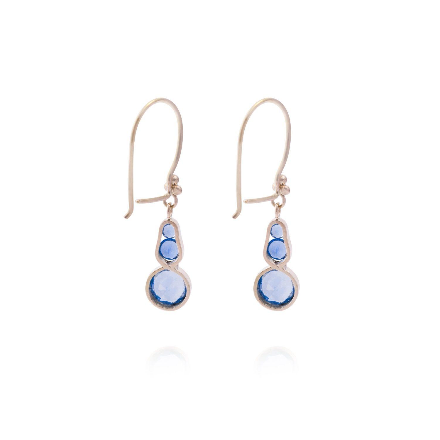 Aros Oro Miel 18kt Degrade Agua Marina-2