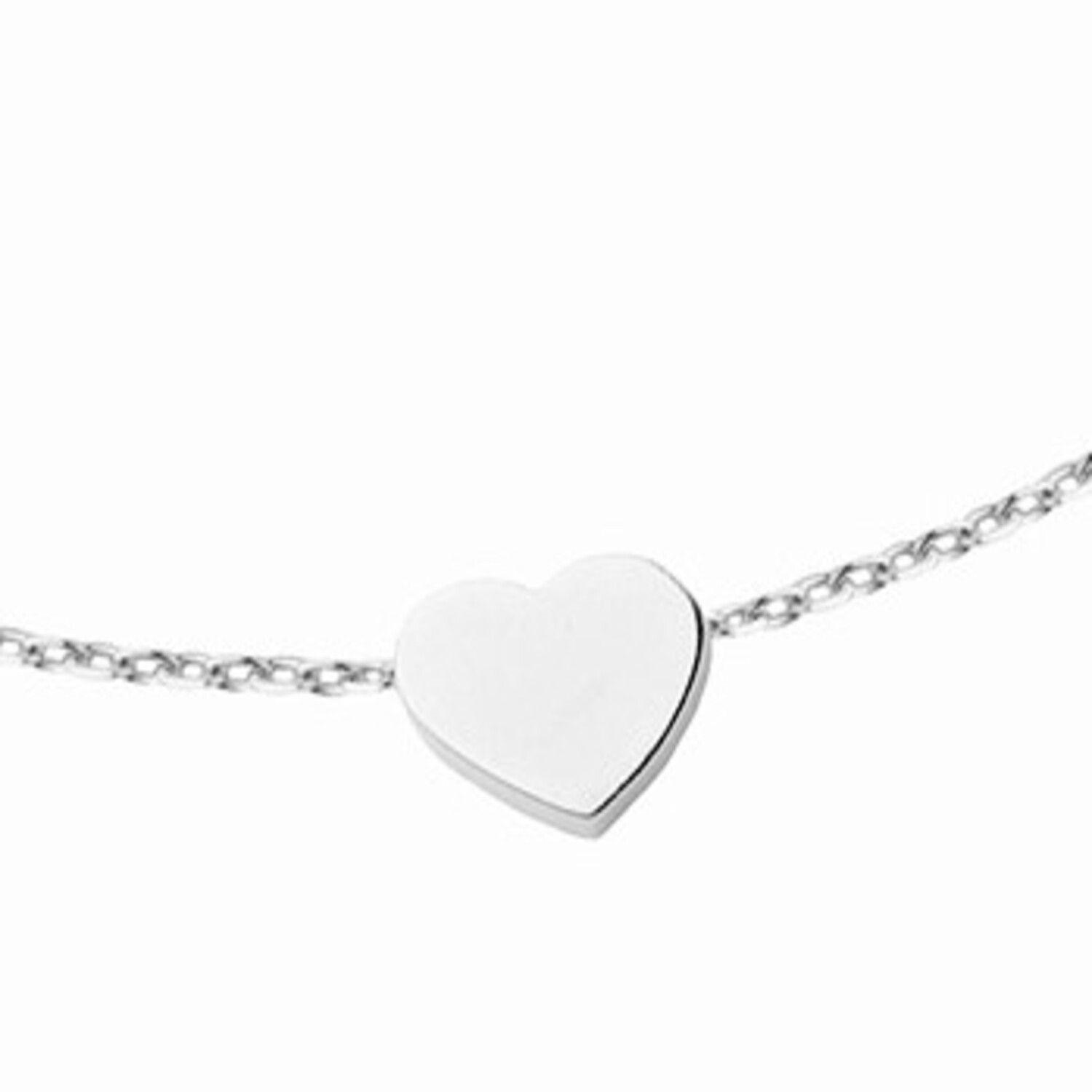 Pulsera de Plata Esterlina 925 Corazon Liso-2