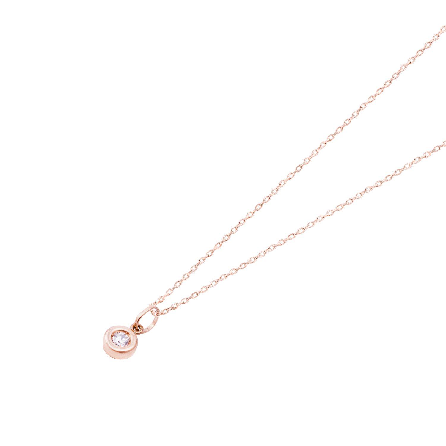 Colgante Oro Miel 18kt  Punto Luz Circón-2