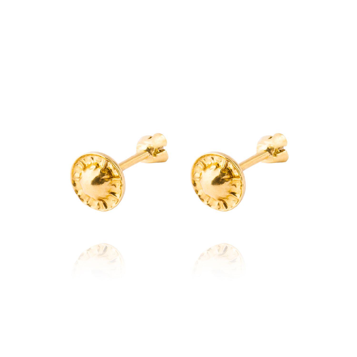 Aros de Oro 18kt Con Circon Circonita-2