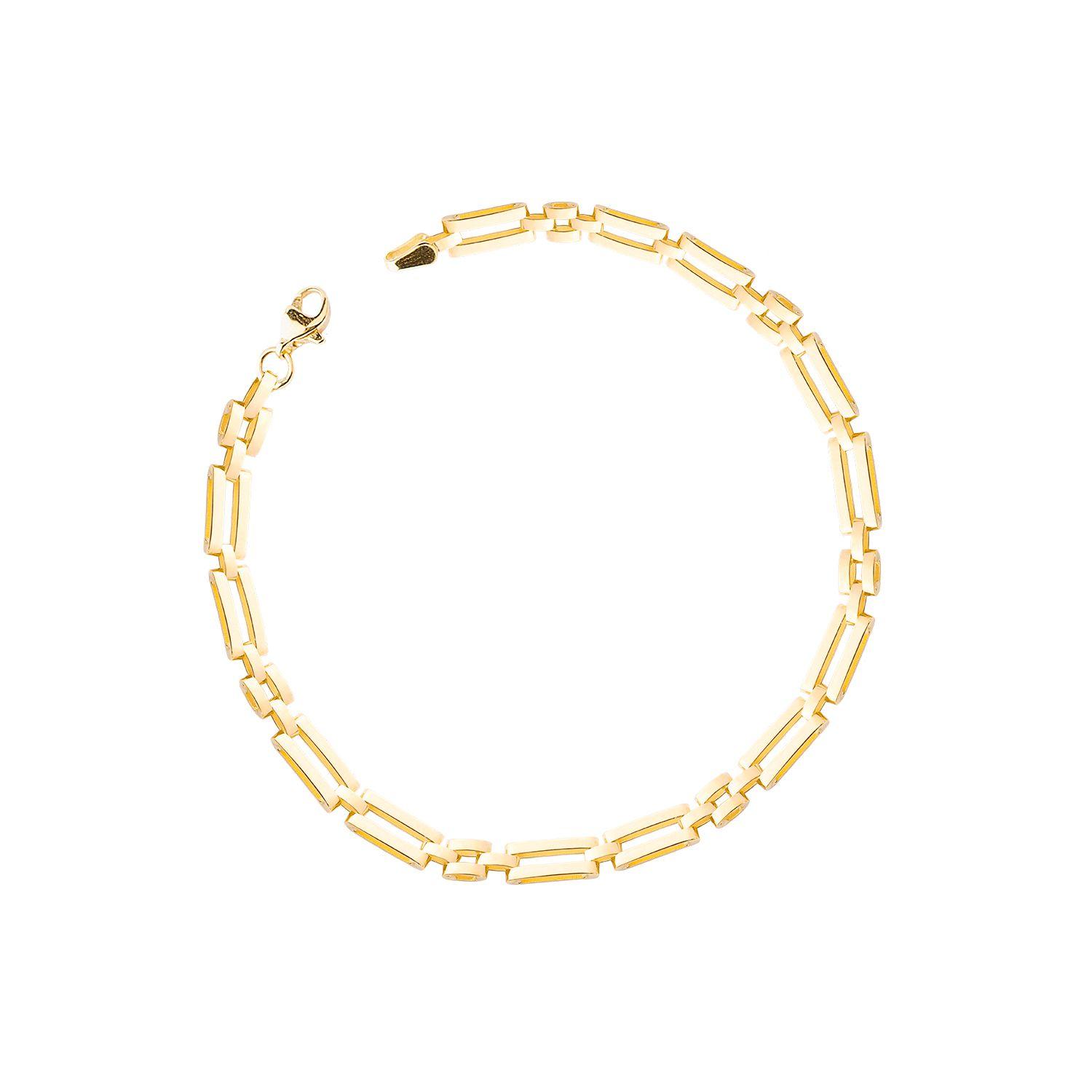 Pulseras de Oro 18kt Modelo Eslabones Cuadrados-0