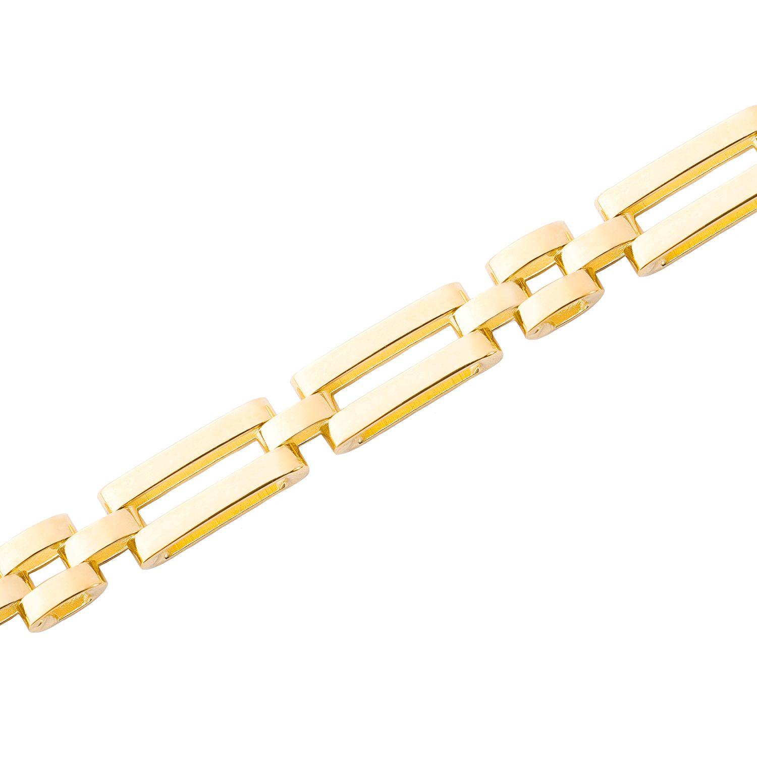 Pulseras de Oro 18kt Modelo Eslabones Cuadrados-2