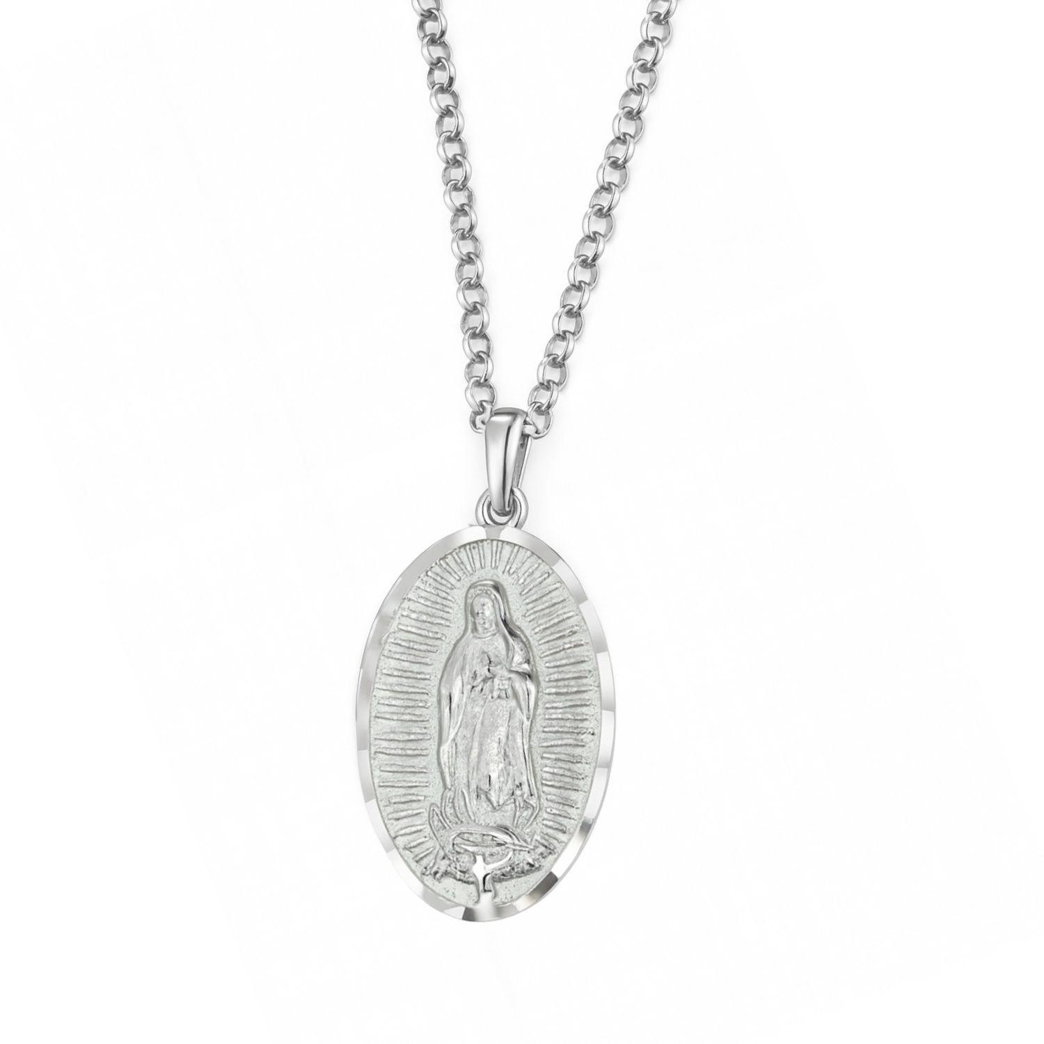 Colgante de Plata Esterlina 925 Virgen de Guadalupe 22X15MM-2