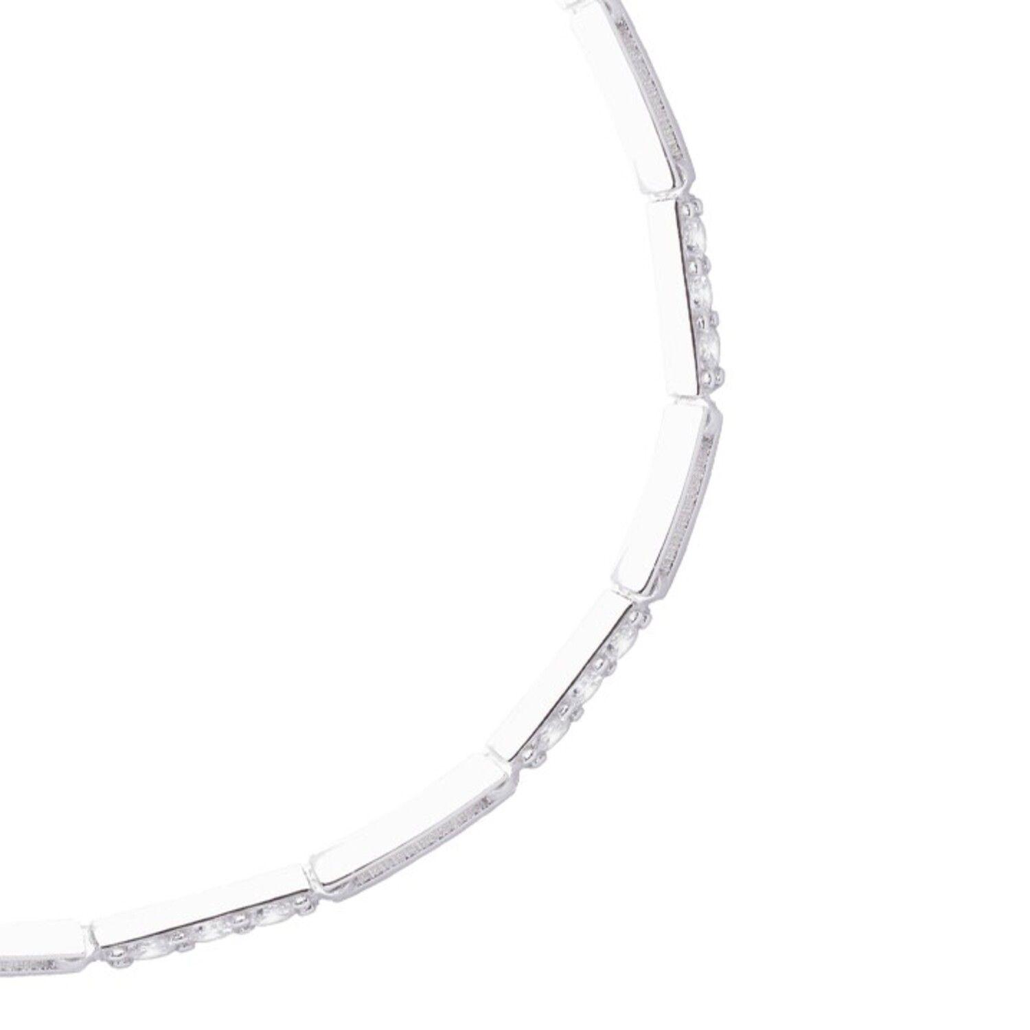 Pulsera de Plata Esterlina 925 Palito Circonita Ajustable-2