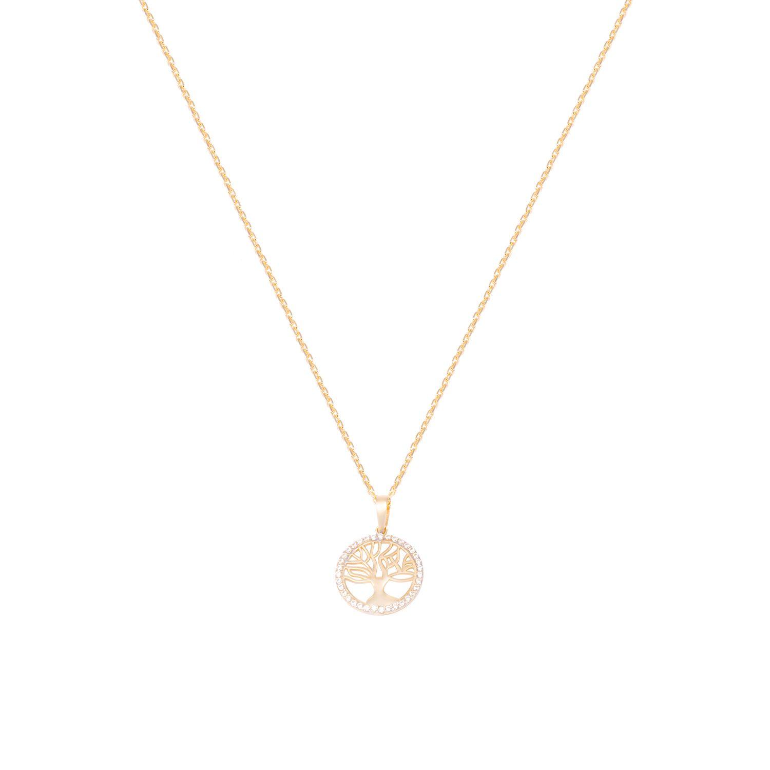 Colgante de Oro de 18kt Circonitas Arbol de la vida grande-2