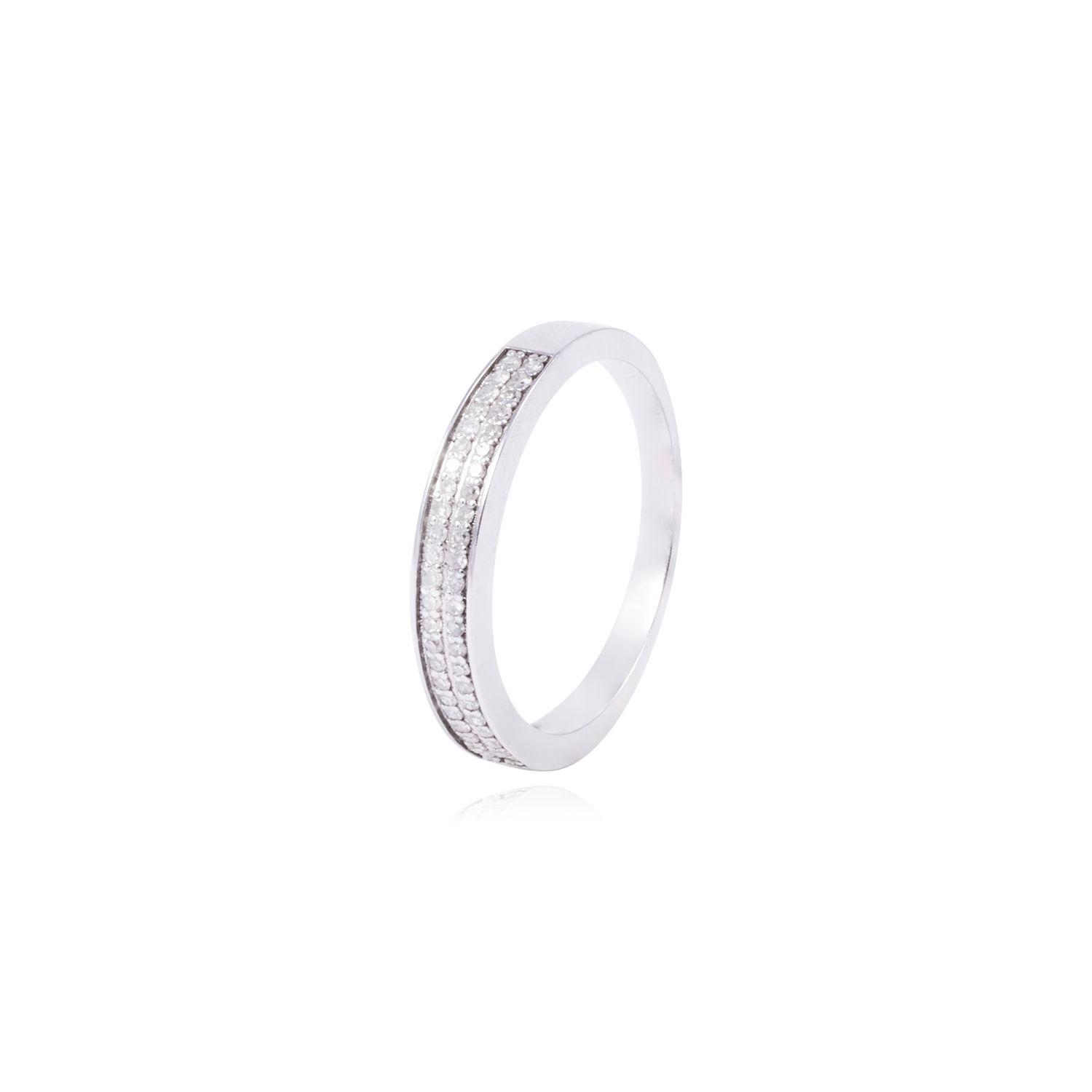 Anillo de Oro Blanco 18kt con Diamantes 19pts Riel-0