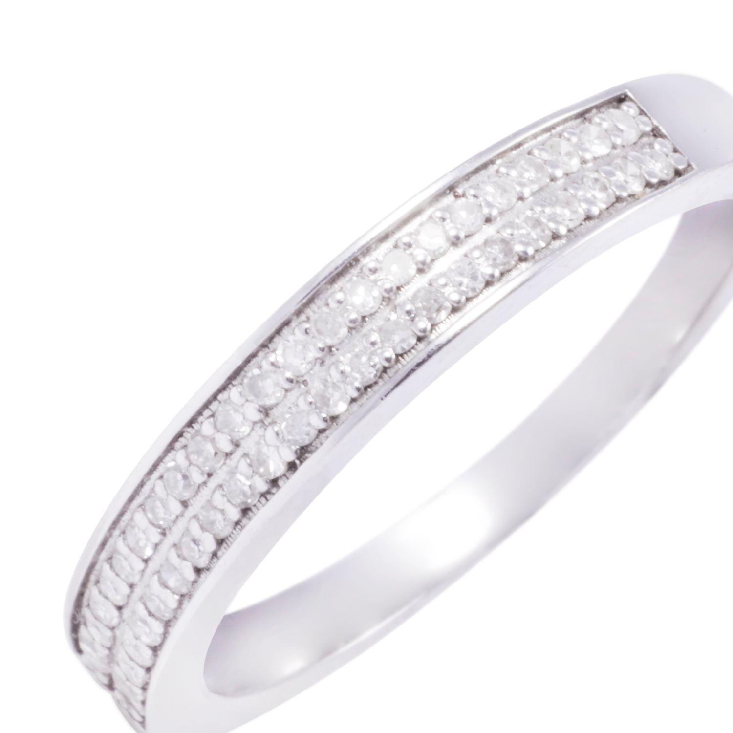 Anillo de Oro Blanco 18kt con Diamantes 19pts Riel-1
