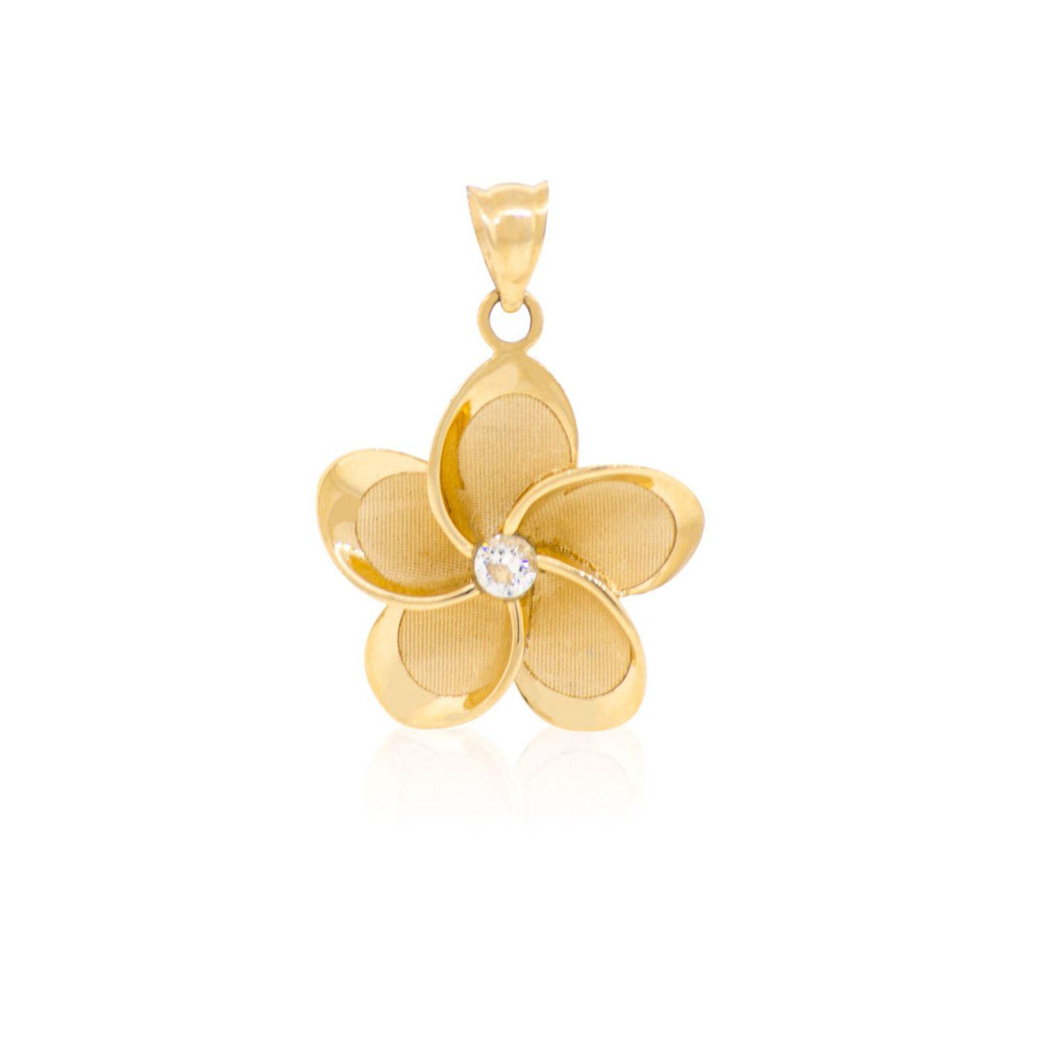 Colgante de Oro 18kt Flor Relieve-0