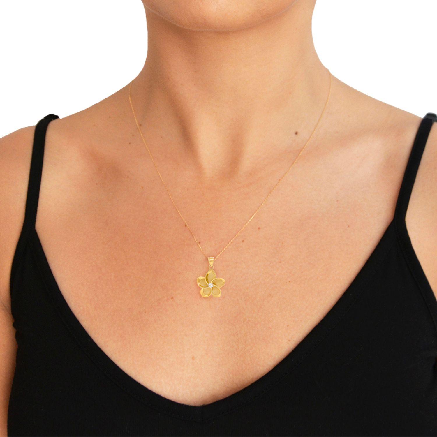 Colgante de Oro 18kt Flor Relieve-4