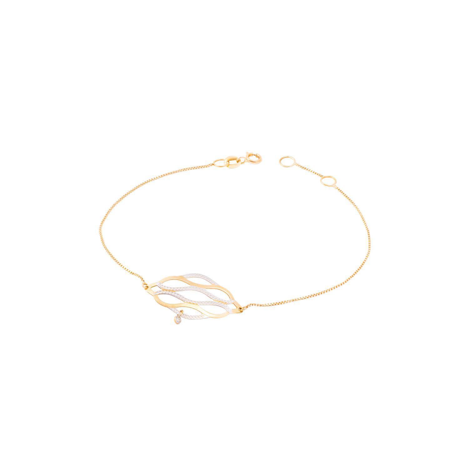 Pulsera de Oro 18kt Bicolor con 1pto Diamante-2