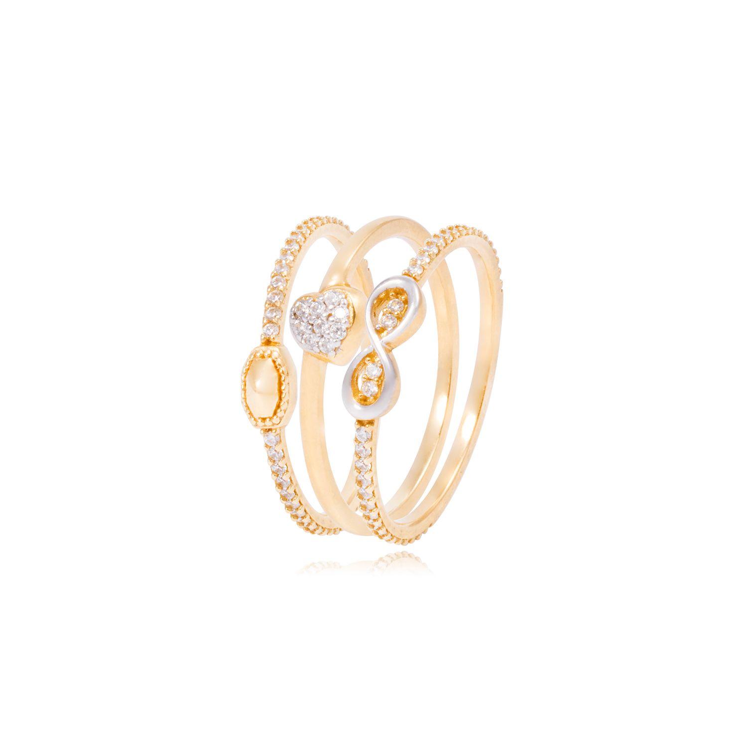 Anillo Triple Oro Amarillo 18kt-0