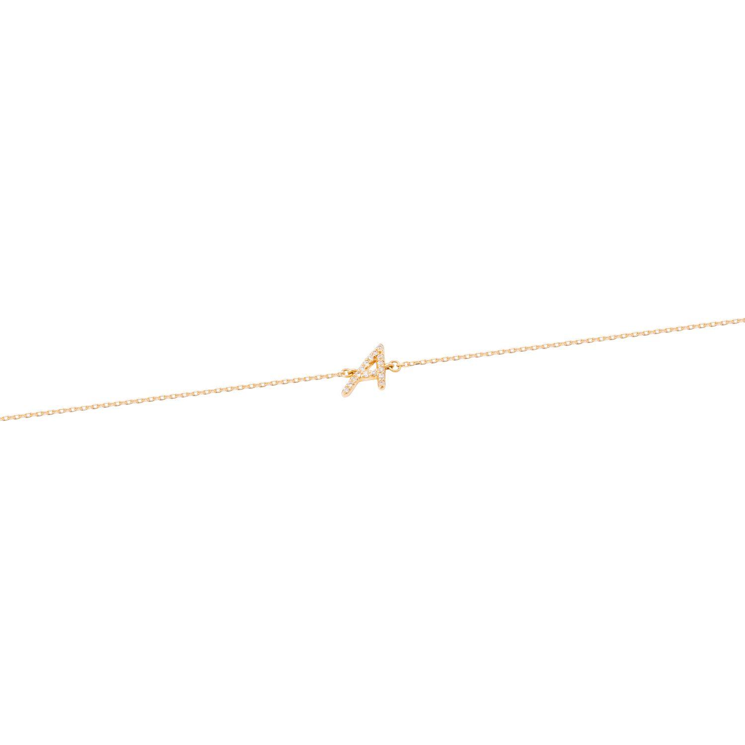 Pulsera Oro Amarillo 18kt Letra A 6 Pts-2