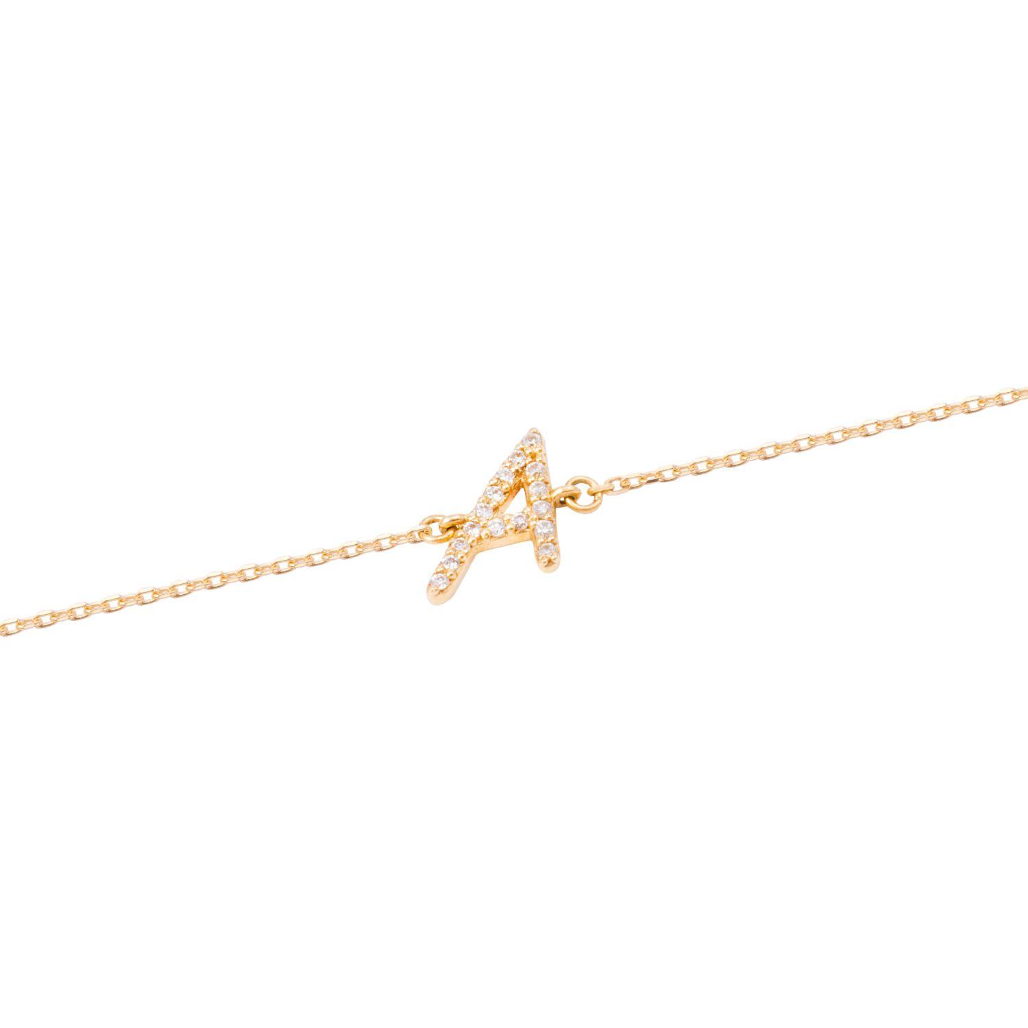 Pulsera Oro Amarillo 18kt Letra A 6 Pts-1
