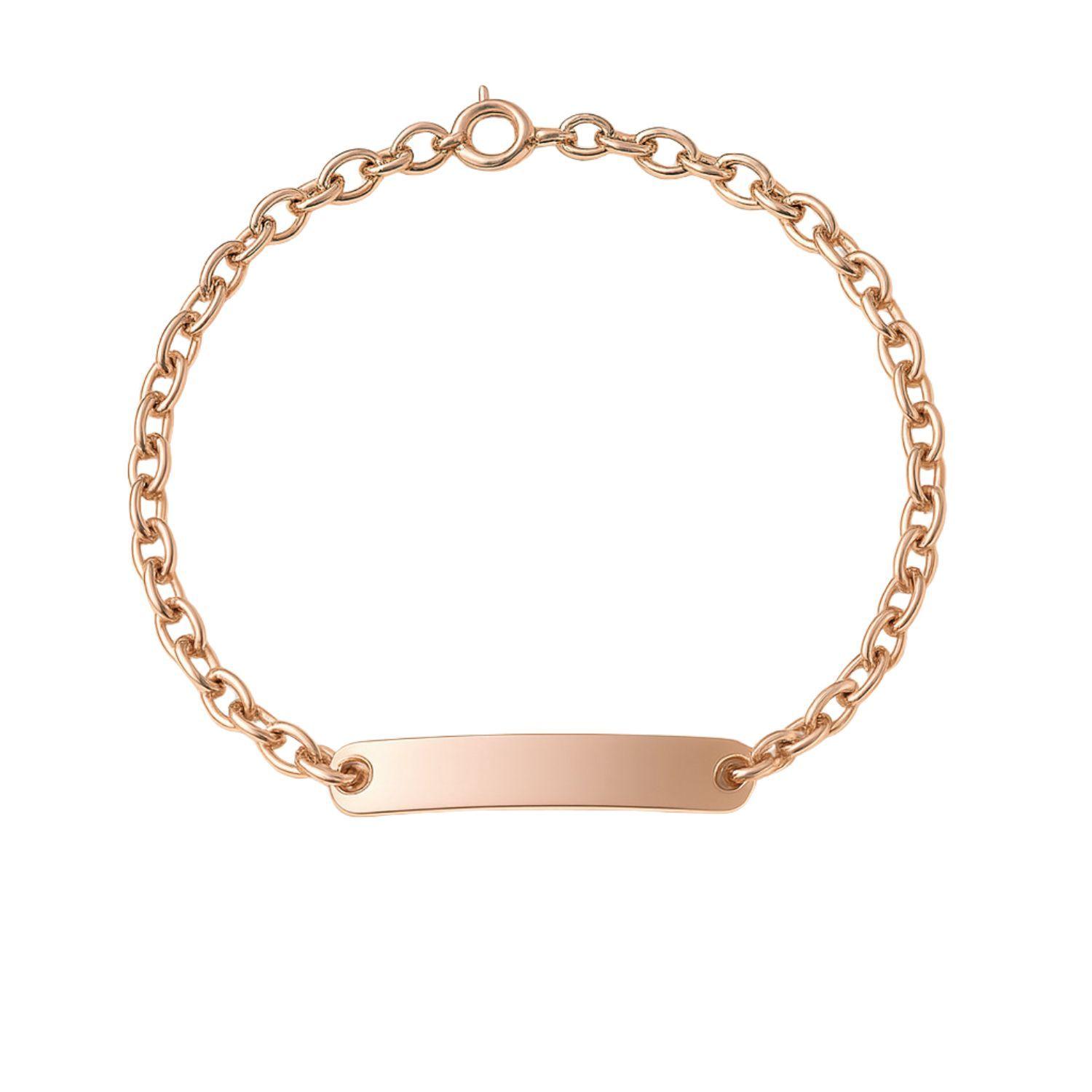 Pulsera Oro 18kt Placa Clásica-0