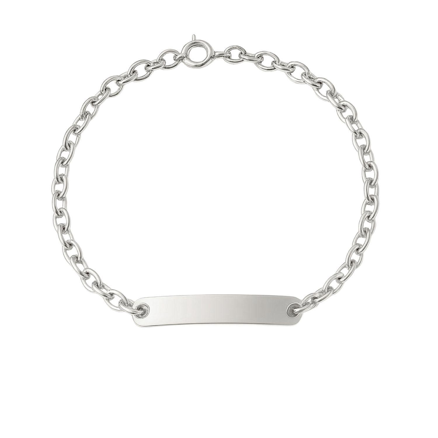 Pulsera Oro 18kt Placa Clásica-0