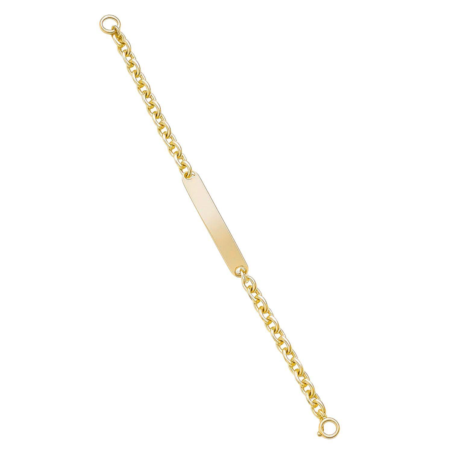 Pulsera Oro 18kt Placa Clásica-1