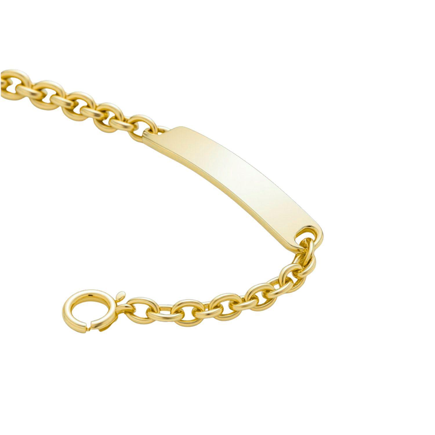 Pulsera Oro 18kt Placa Clásica-2