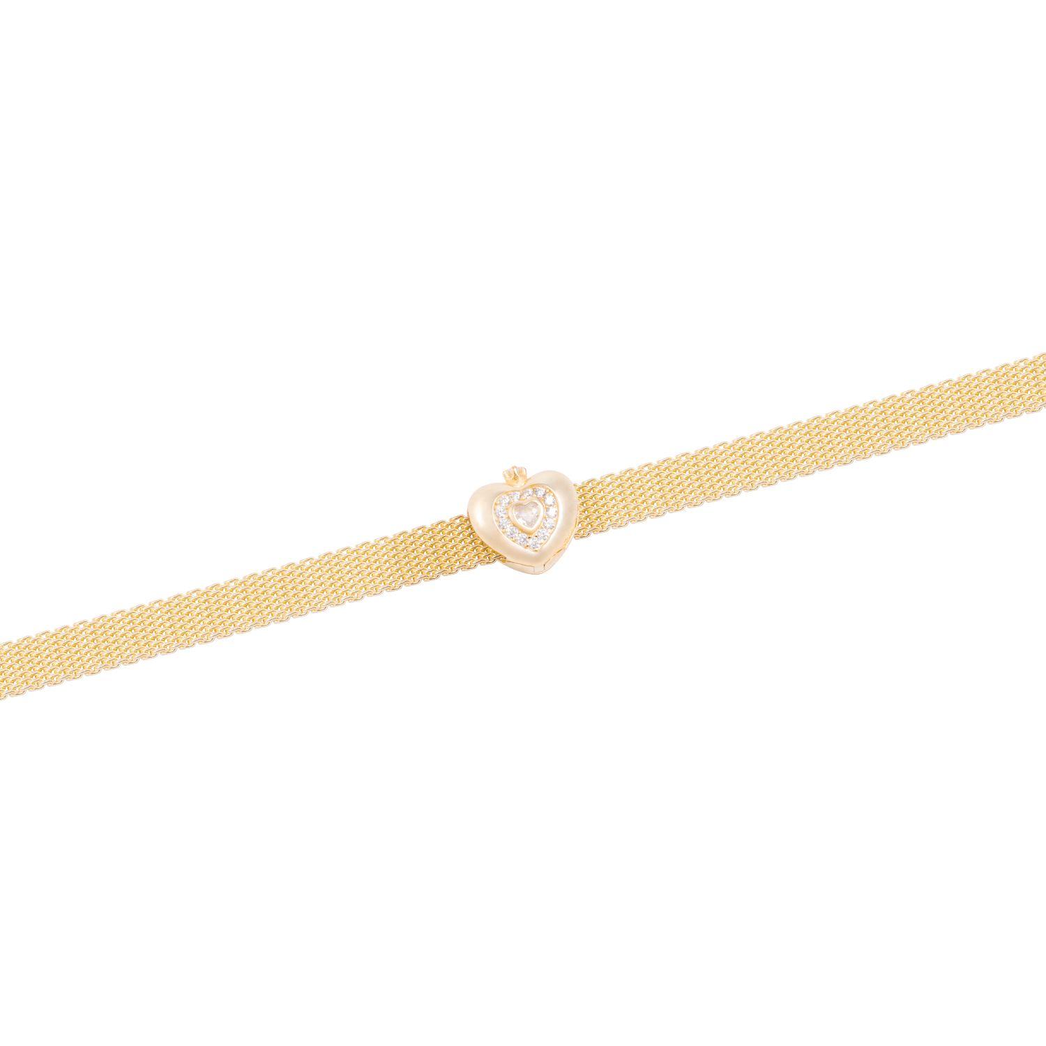 Dije de Plata broche Corazoncito con Circonita Revestido en Oro 18kt-2