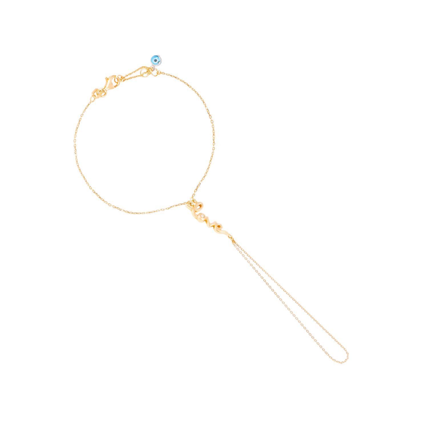 Pulsera Oro Amarillo 18kt Tipo Anillo Love Diamante 1 Pts-2