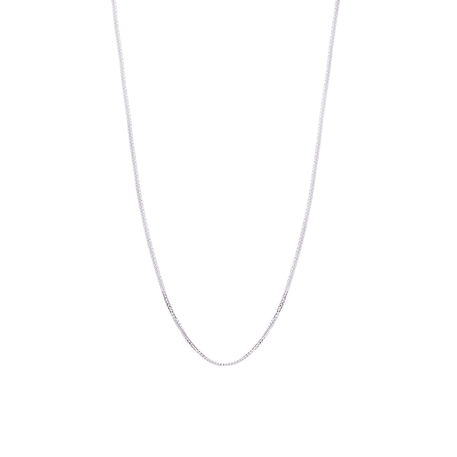 Cadena de Oro Blanco 18kt Eslabon Caja 50CM-2