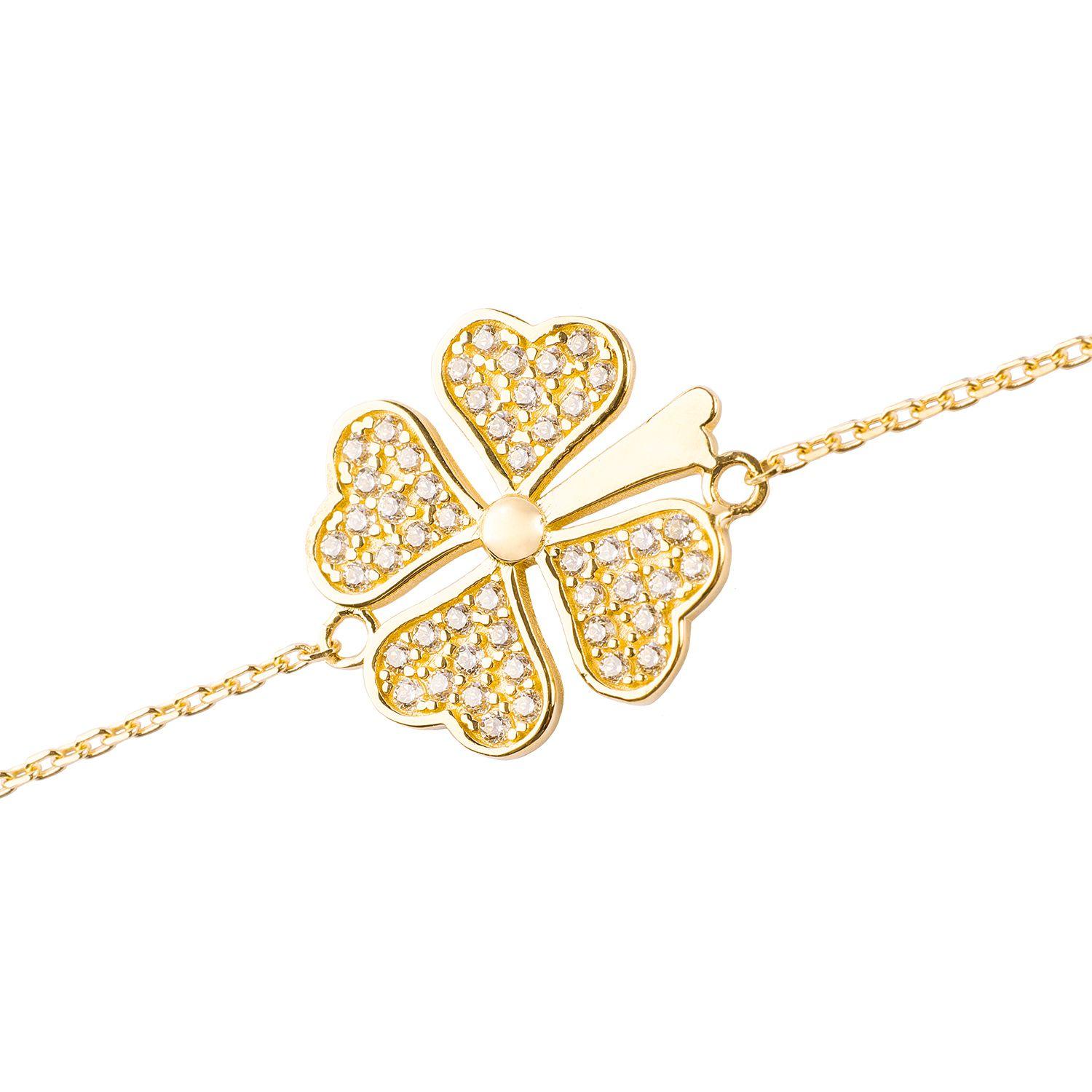 Pulsera de Oro 18kt Modelo Trébol-2
