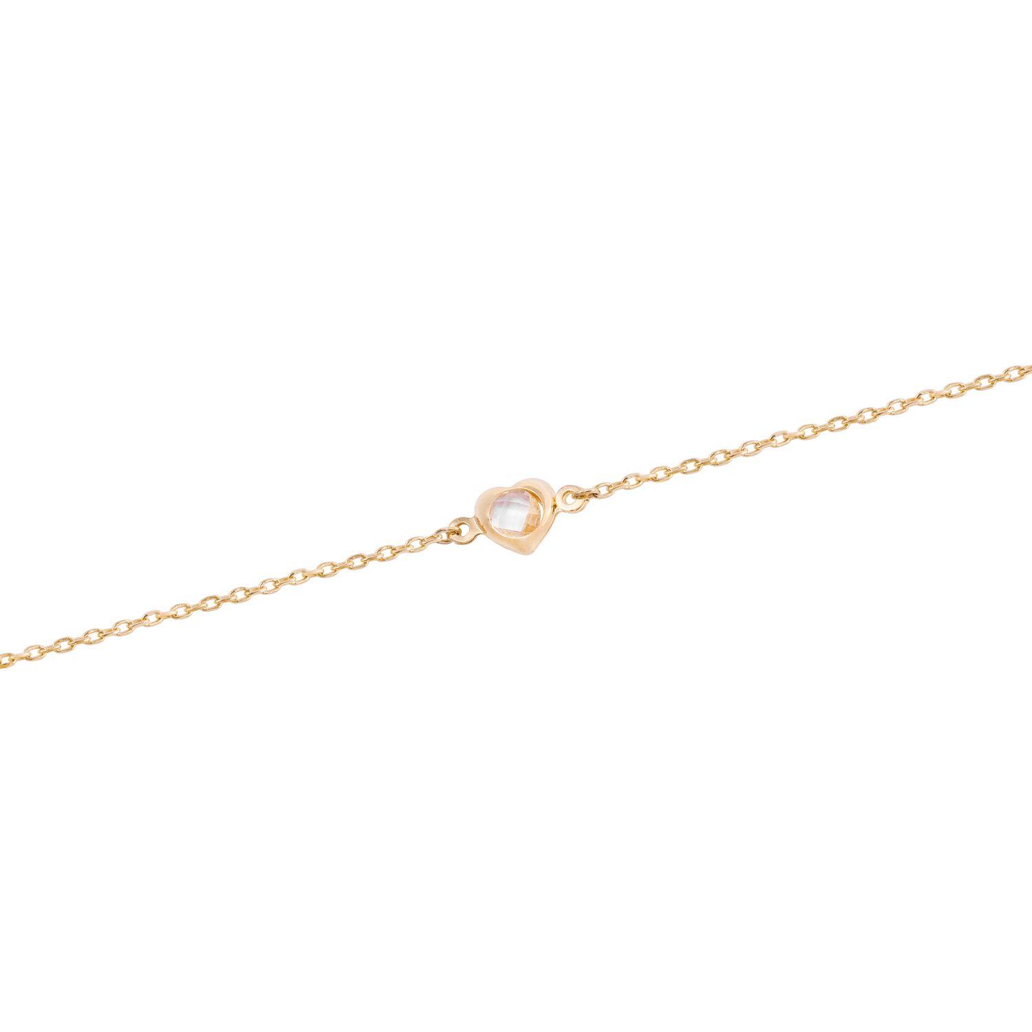 Pulseras de Oro 18kt Modelo Circón & Corazón-1