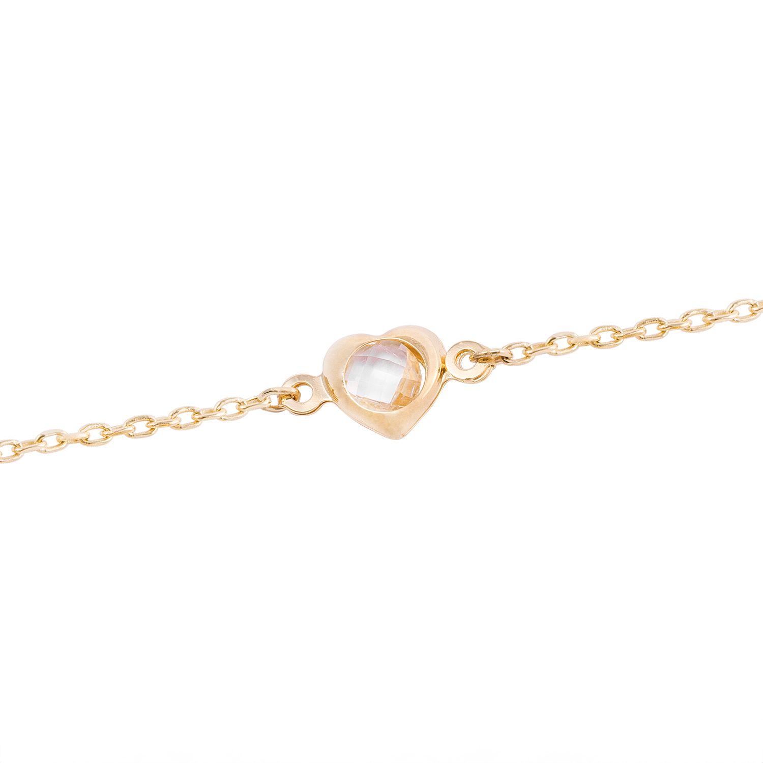 Pulseras de Oro 18kt Modelo Circón & Corazón-2