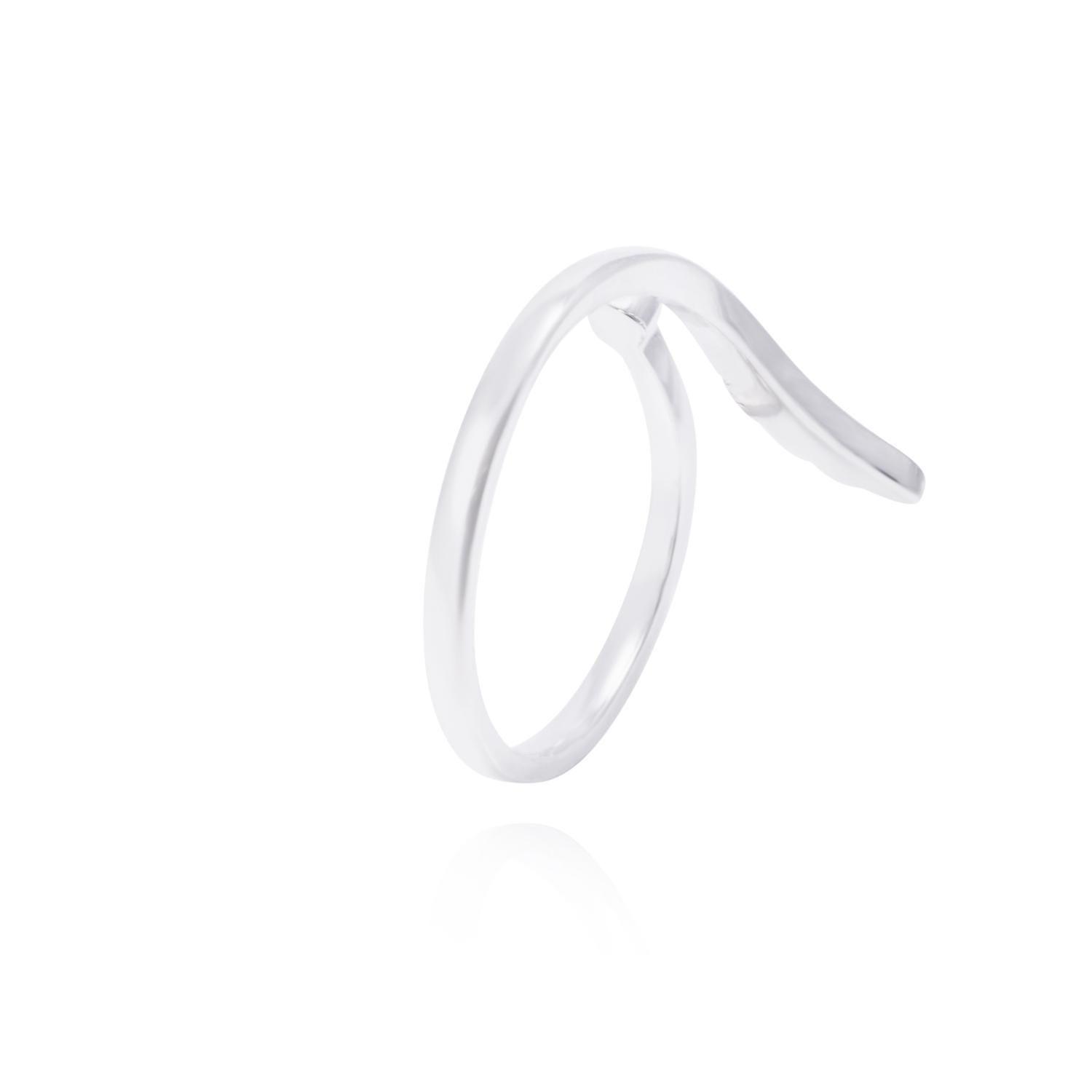Anillo de Plata Esterlina Abierto estilo Pluma-2
