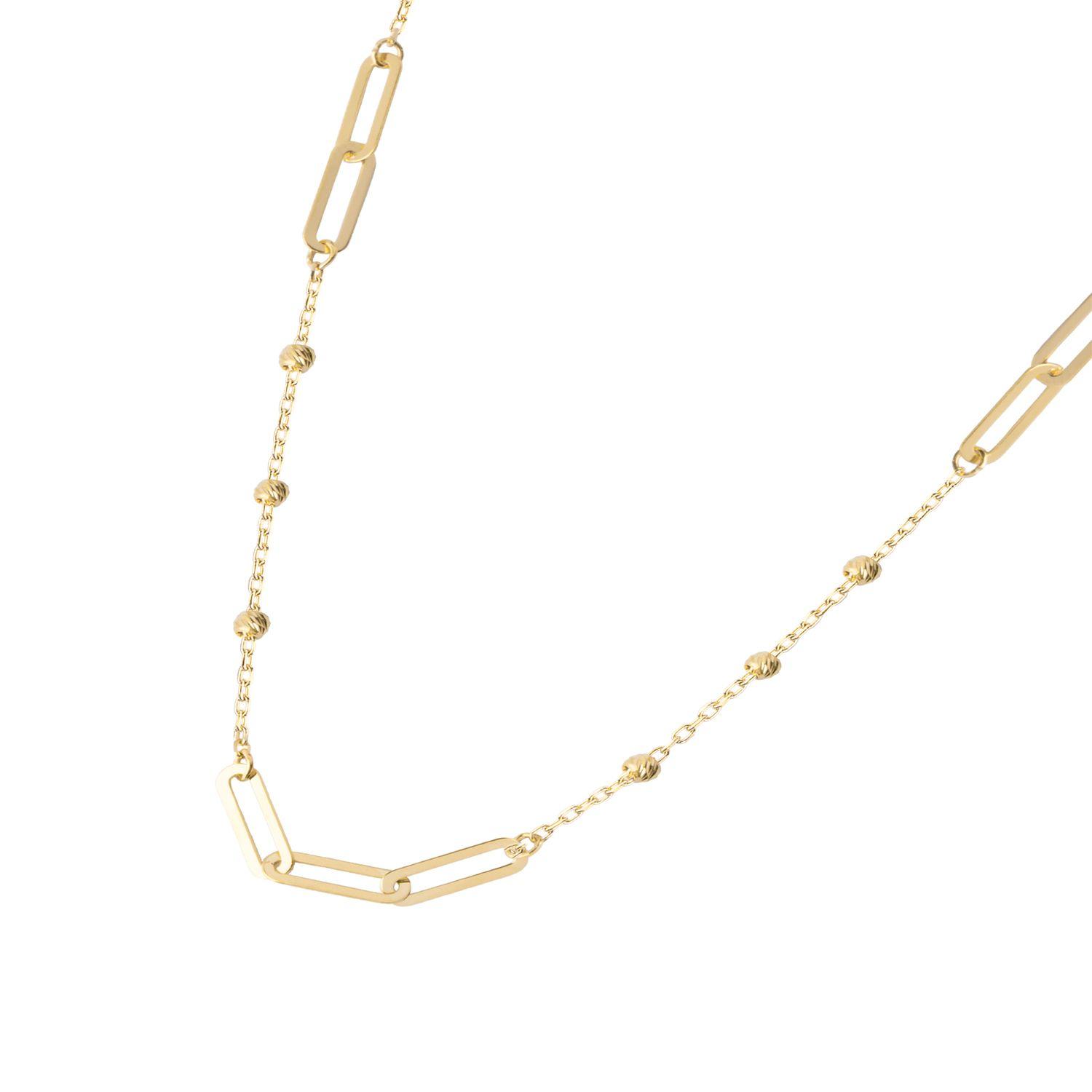 Collar de Oro 18kt Bolita Eslabon-1