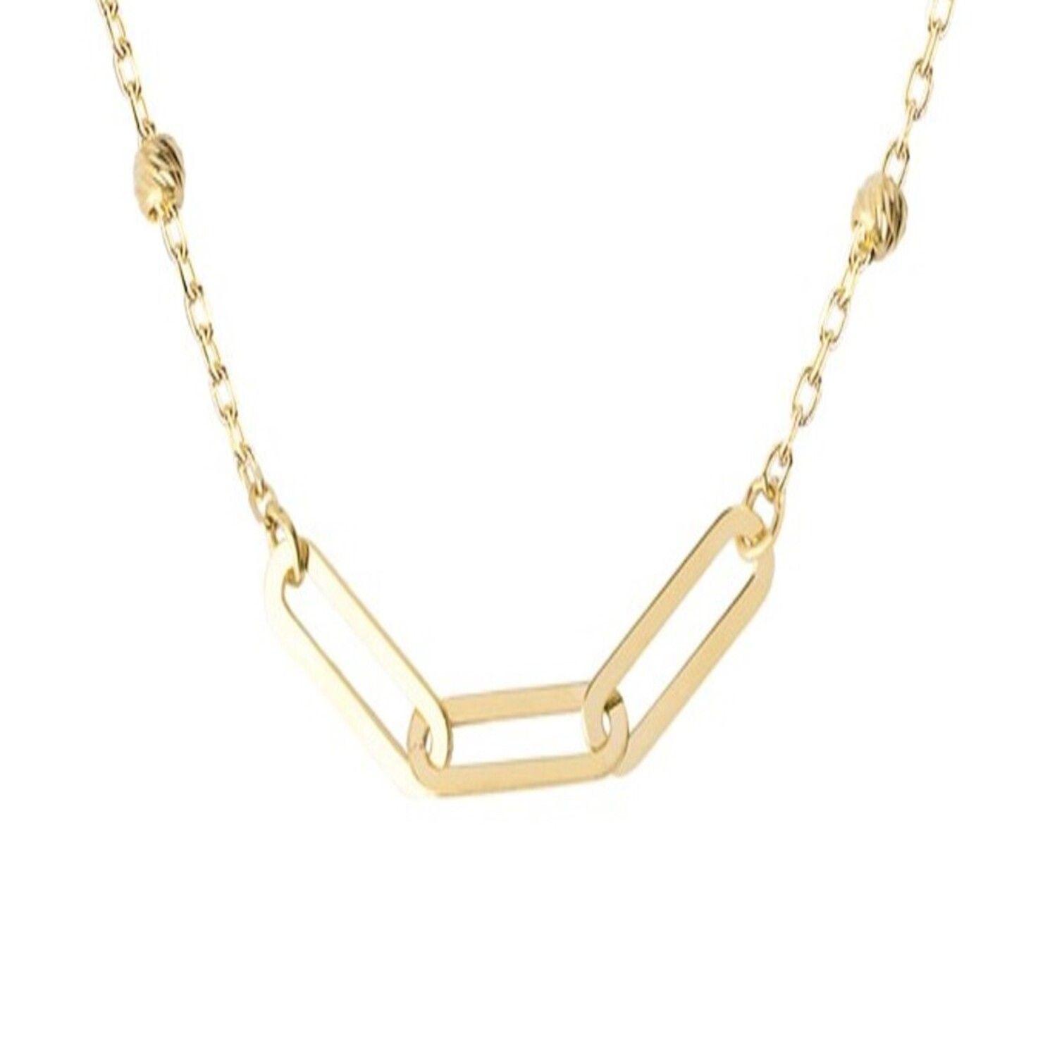 Collar de Oro 18kt Bolita Eslabon-2