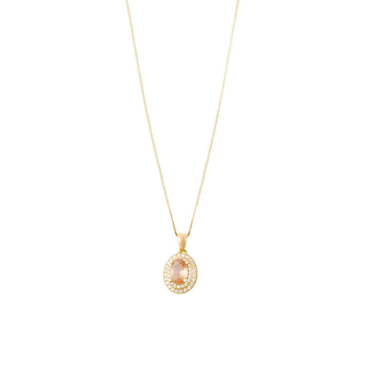 Colgante de Oro 18kt Topacio Ovalado-2