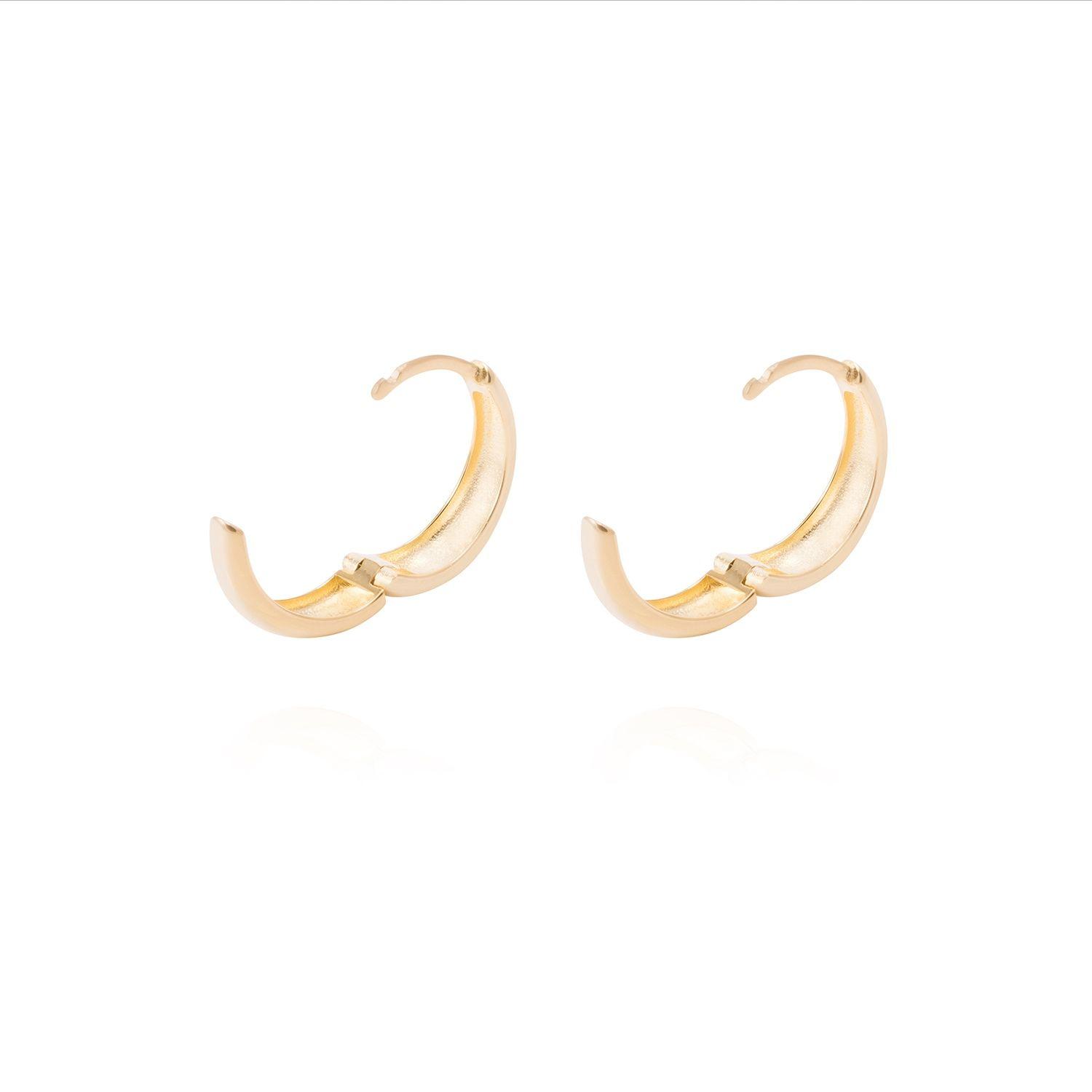 Aros de Plata Esterlina Argollas Lisas Revestido en Oro 18kt-2