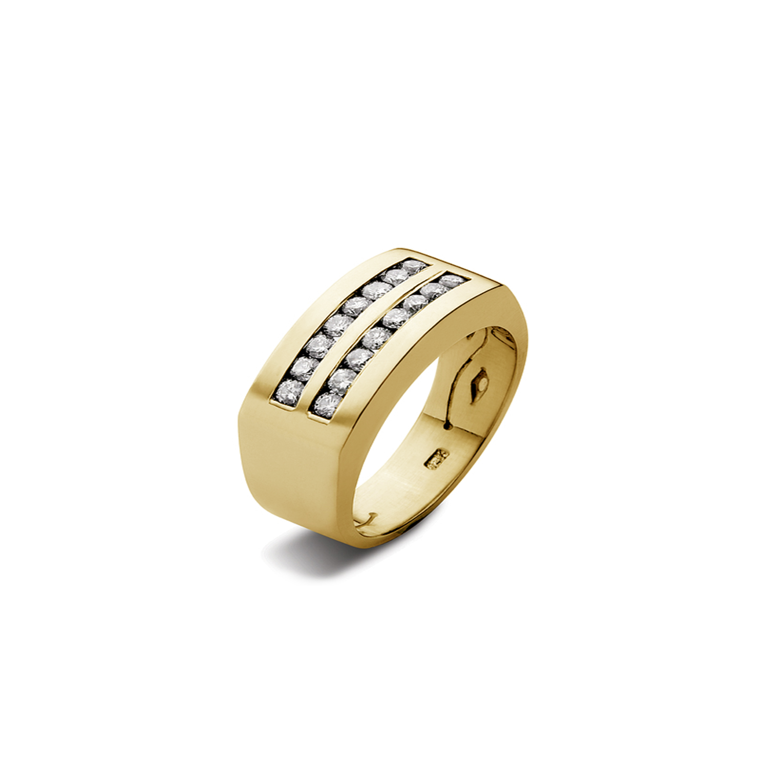 Anillo de Oro Amarillo 18kt Modelo Nizo con 16 Diamantes Corte Brillante de 2pts-0