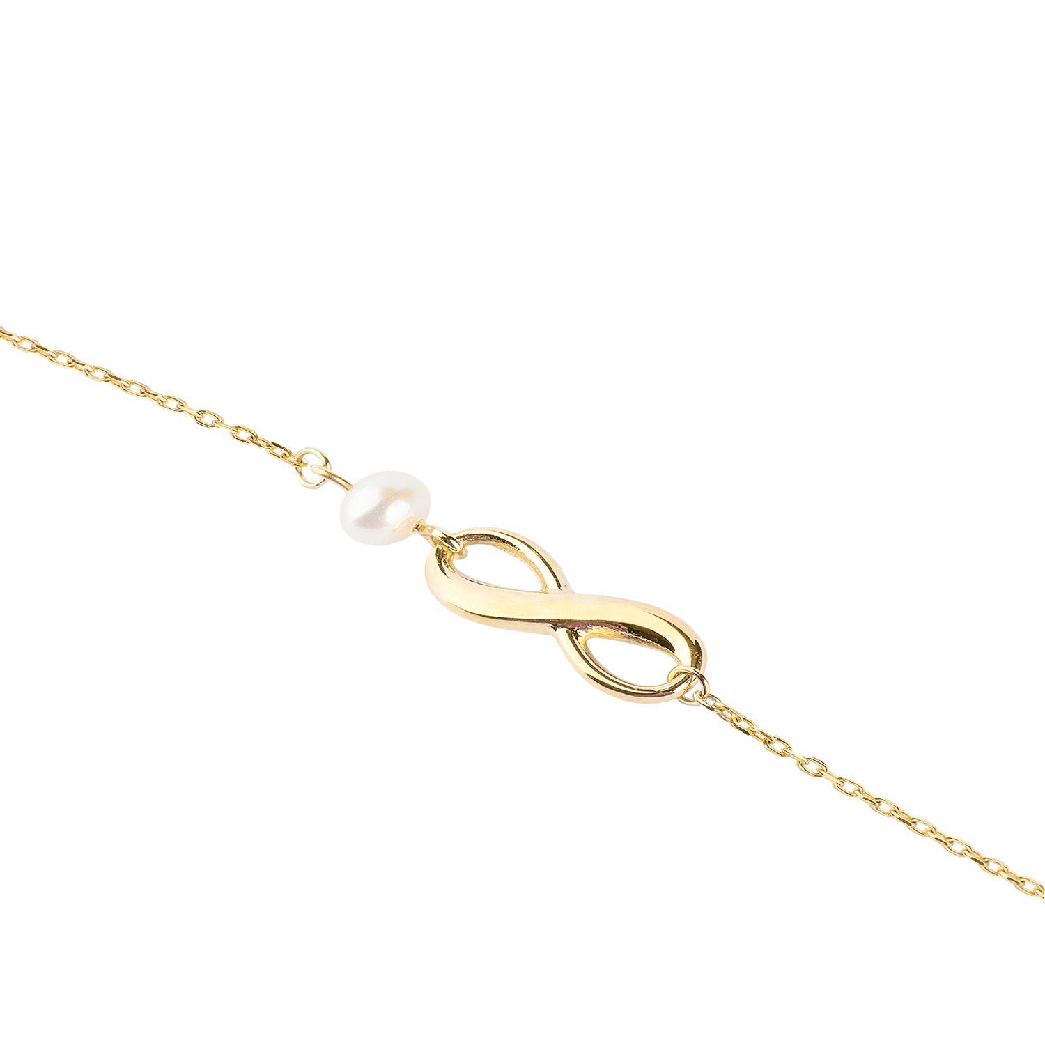 Pulsera Oro Amarillo 18kt Infinito Perla Cultivada-2