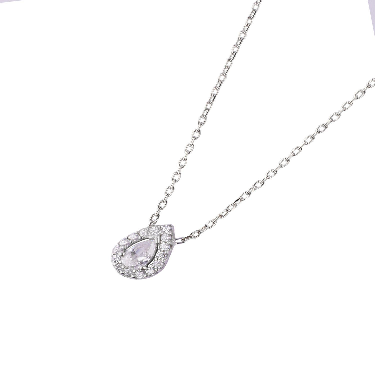 Collar de Plata Esterlina 925 Gota Circon-1