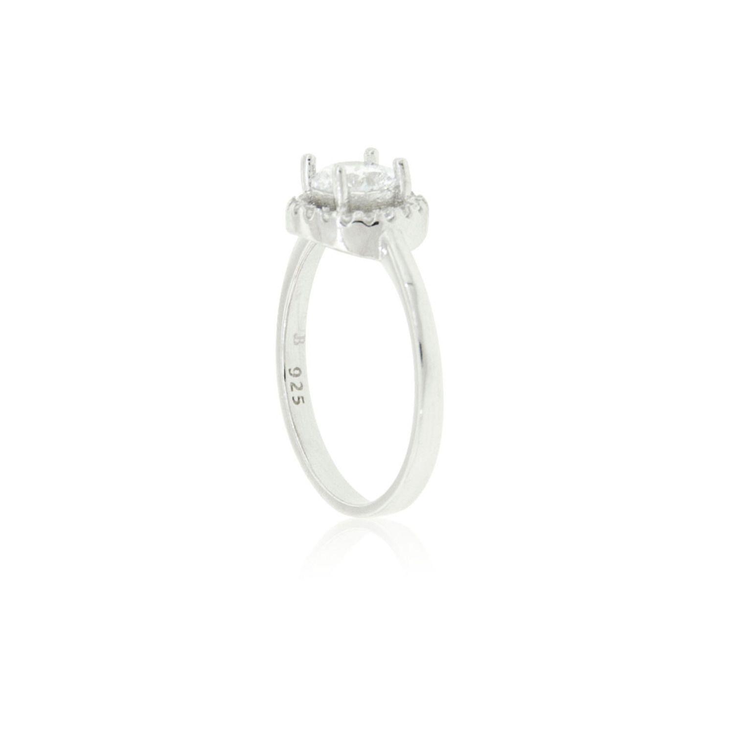 Anillo de Plata Esterlina 925 Halo y Circonitas 4 Grifas-1