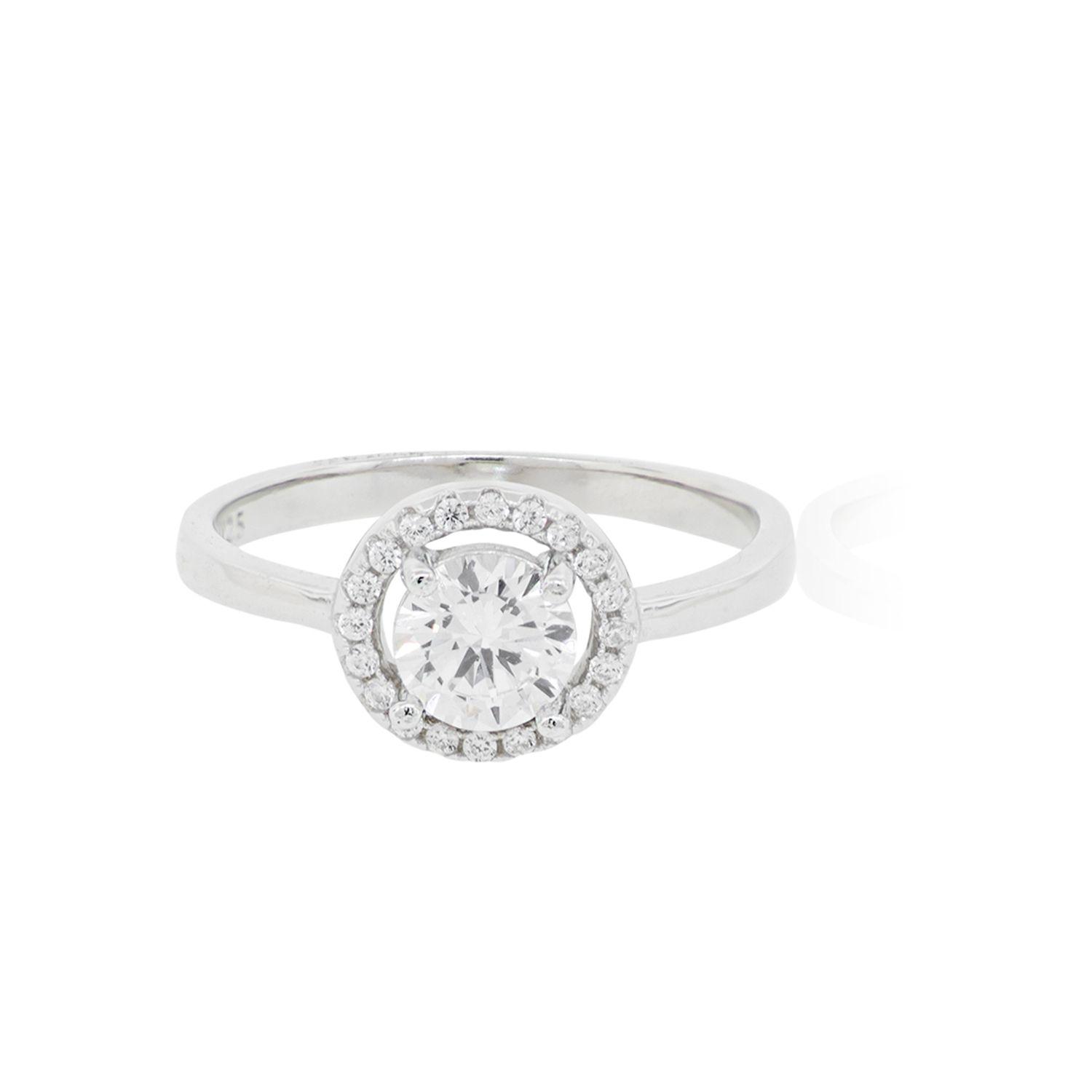 Anillo de Plata Esterlina 925 Halo y Circonitas 4 Grifas-2