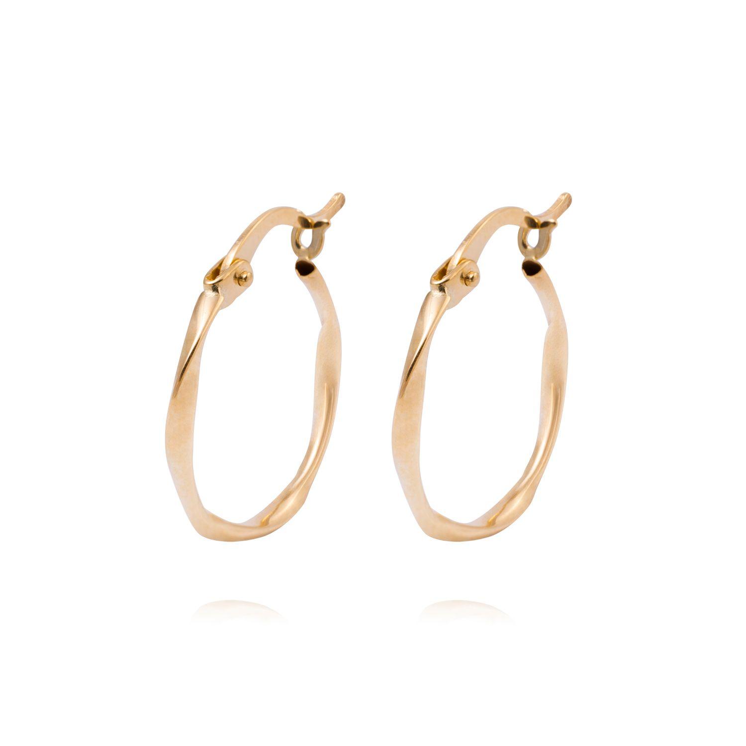 Aros de Oro Amarillo 18kt Argollas 20MM Asimétricas-0