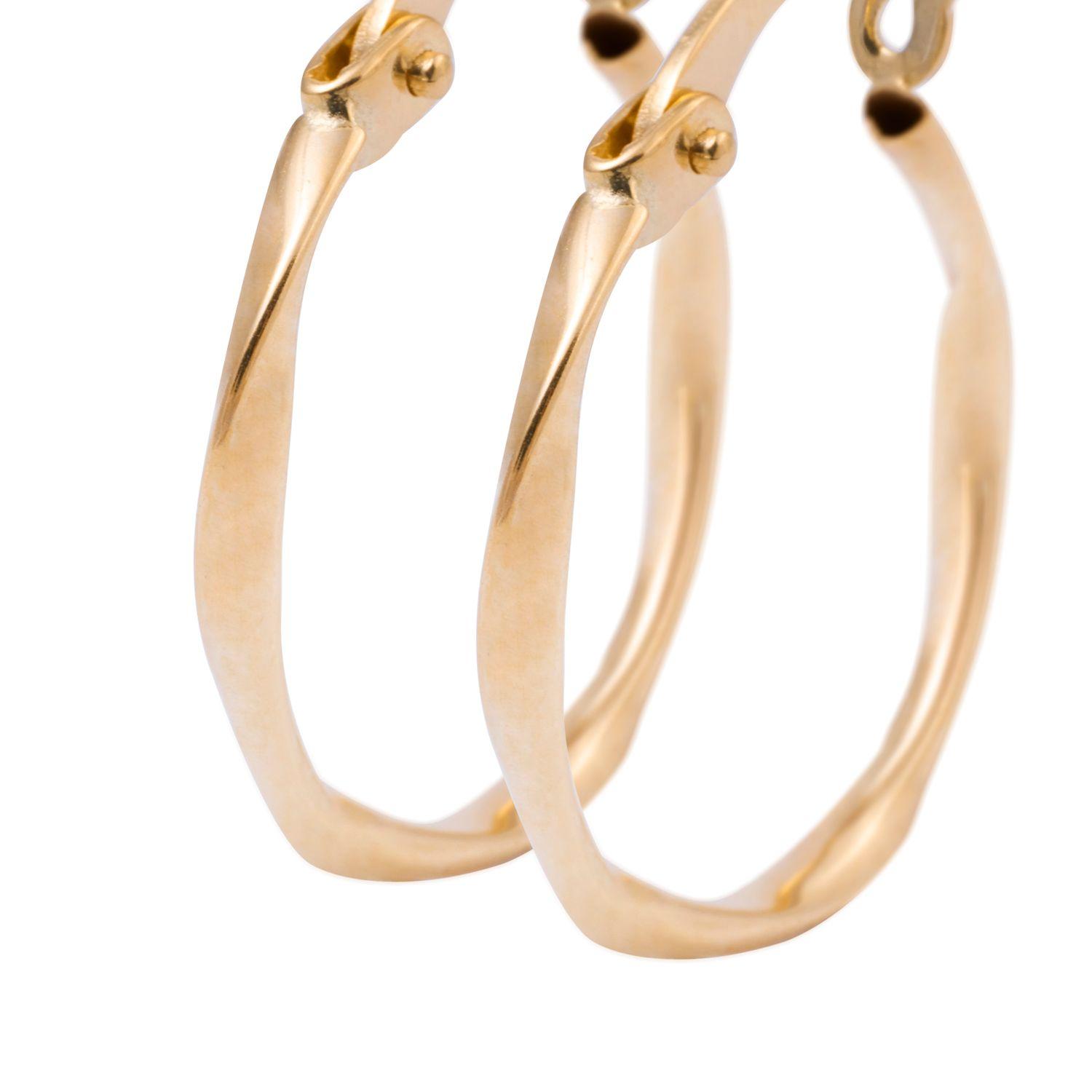 Aros de Oro Amarillo 18kt Argollas 20MM Asimétricas-1