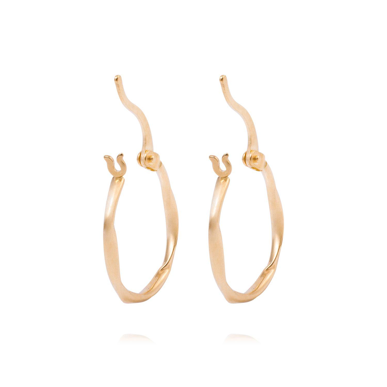 Aros de Oro Amarillo 18kt Argollas 20MM Asimétricas-2