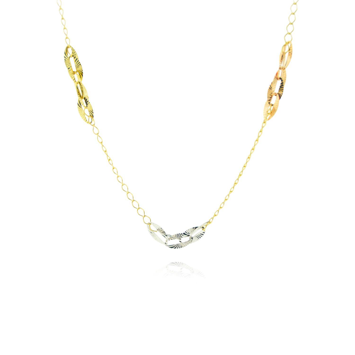 Collar de Oro 18kt Eslabones Tricolores-0