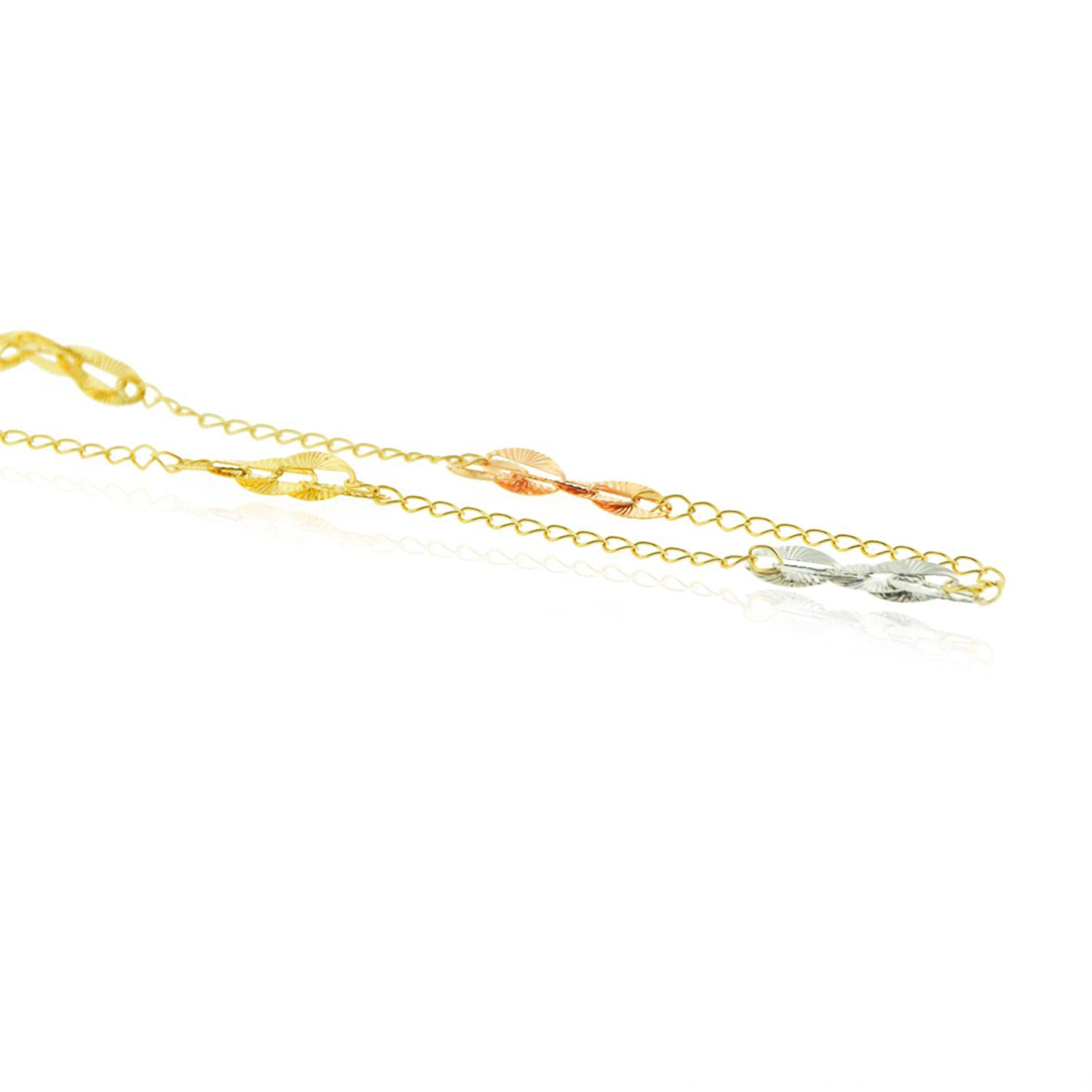 Collar de Oro 18kt Eslabones Tricolores-1